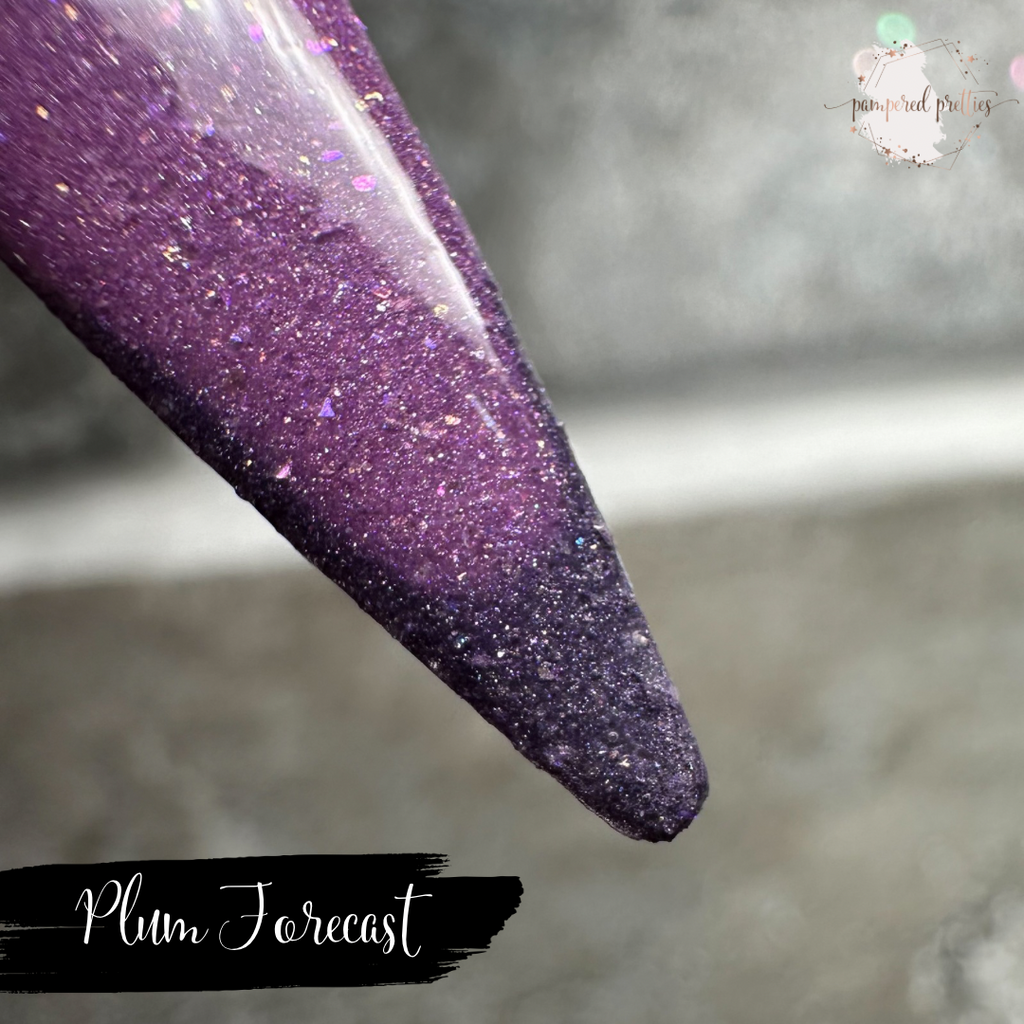 Plum Forecast - Thermal Shimmer Flakie Dip Powder