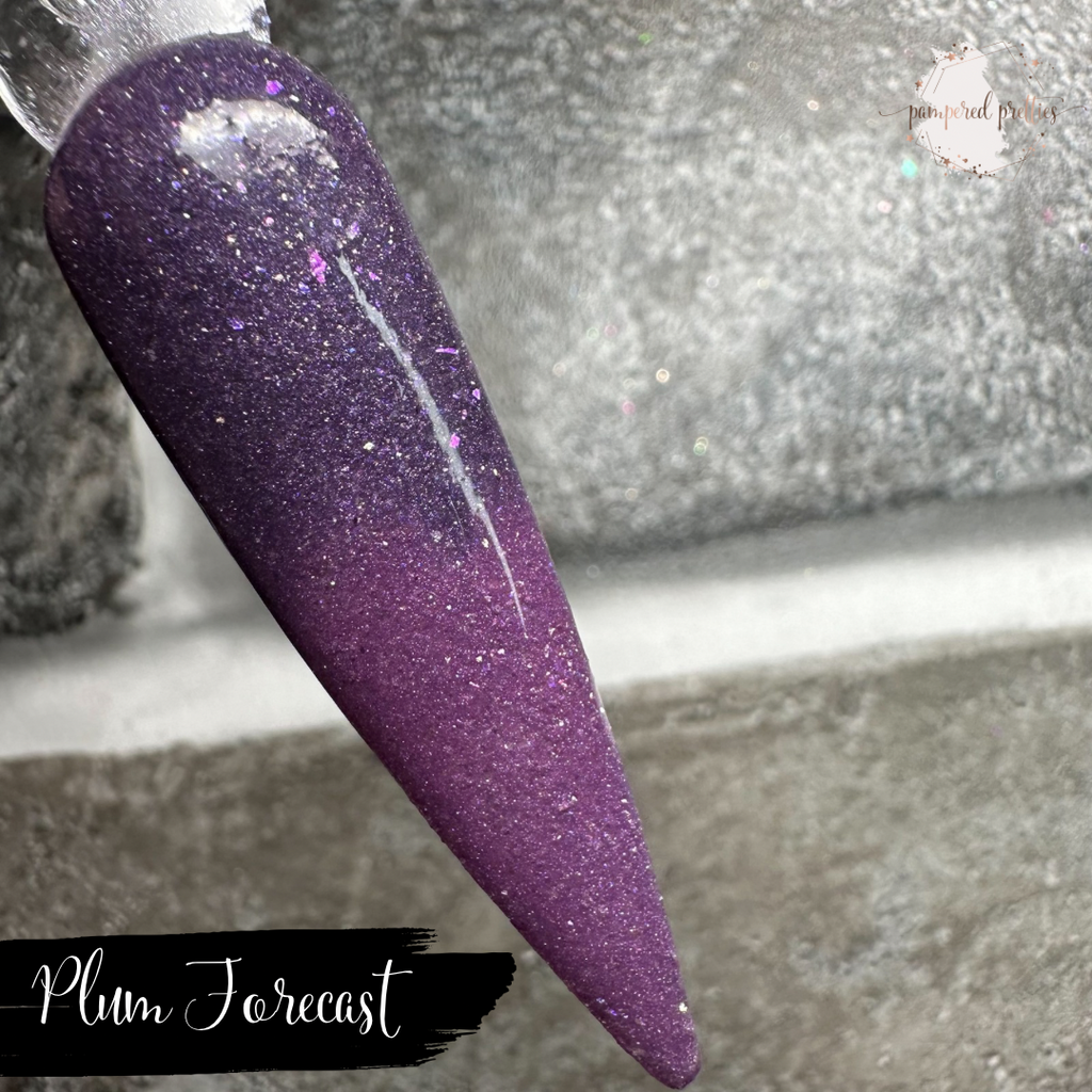 Plum Forecast - Thermal Shimmer Flakie Dip Powder