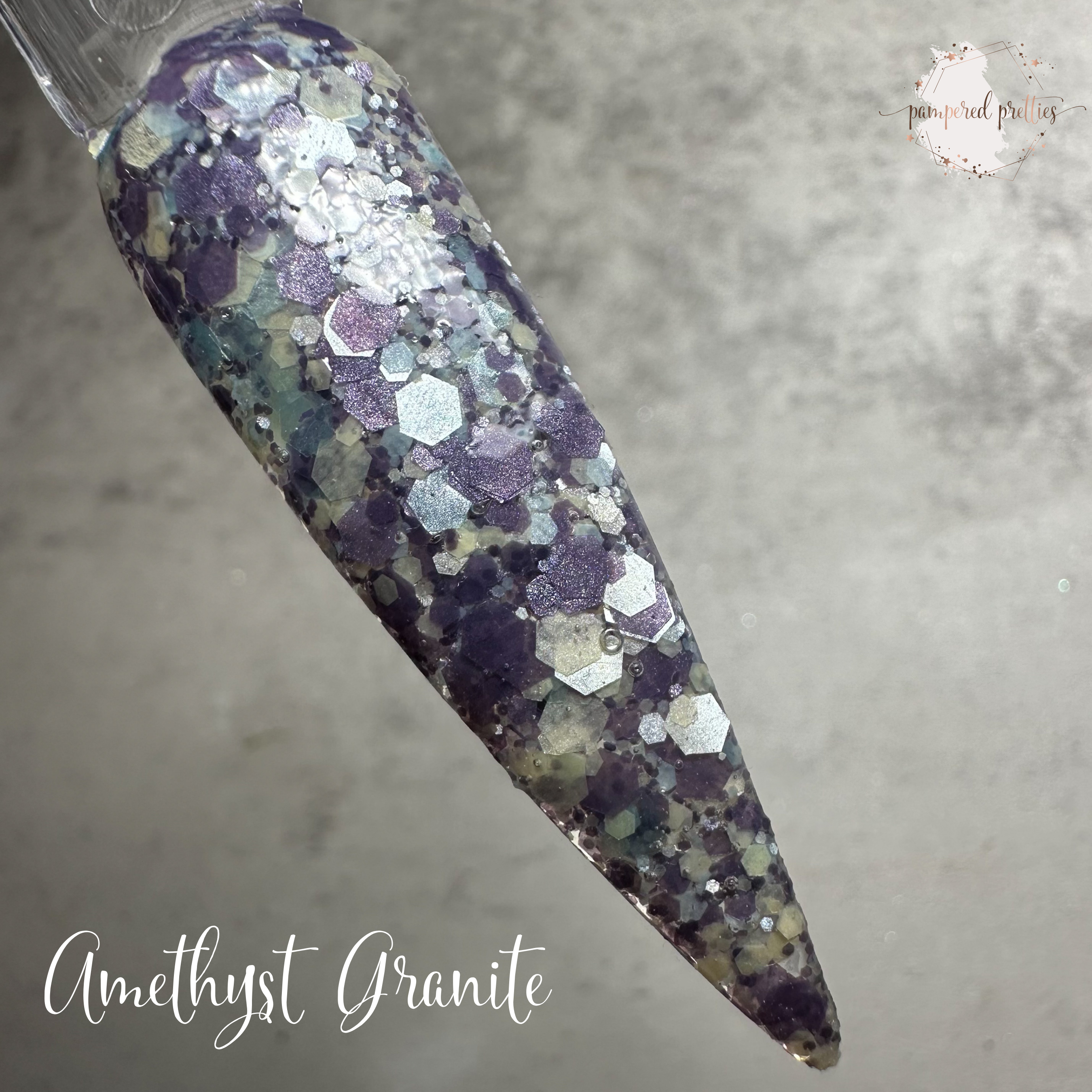 Amethyst Granite - Satin Chunky Glitter Dip Powder
