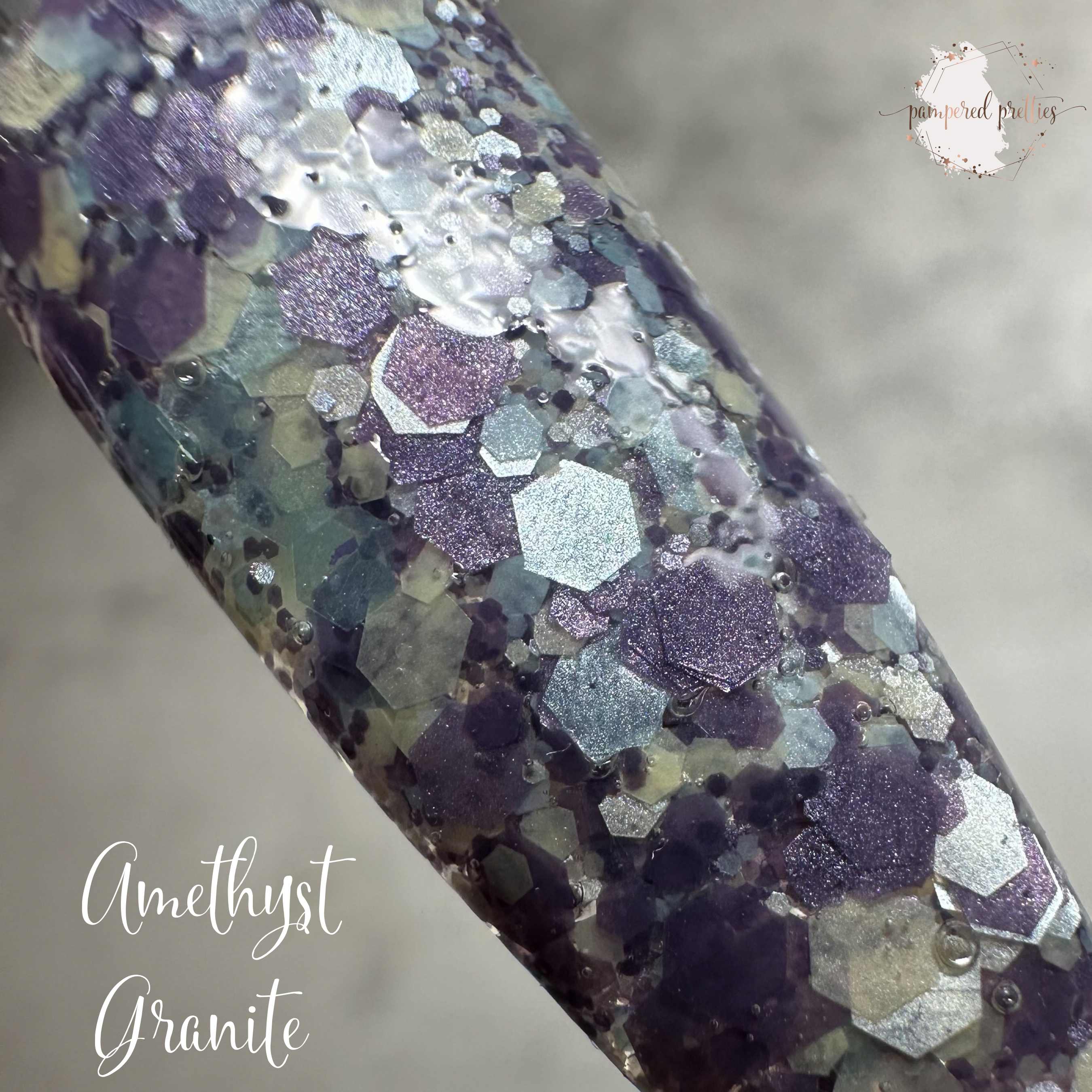 Amethyst Granite - Satin Chunky Glitter Dip Powder