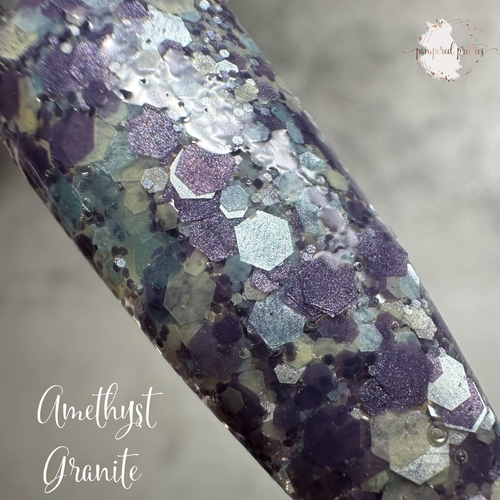 Amethyst Granite - Satin Chunky Glitter Dip Powder