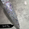 Spark Plug - Holographic Silver Flakie Glitter Dip Powder