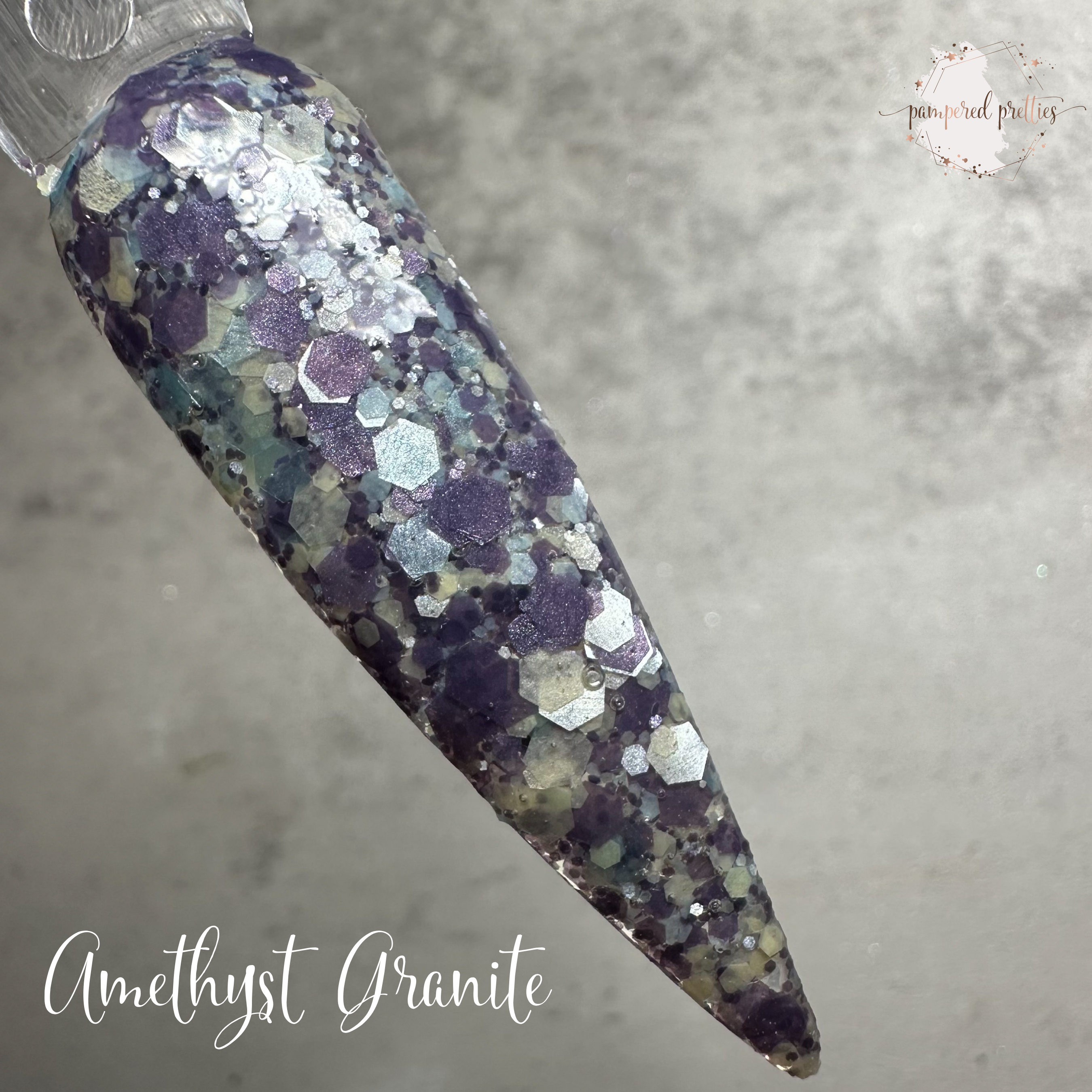 Amethyst Granite - Satin Chunky Glitter Dip Powder