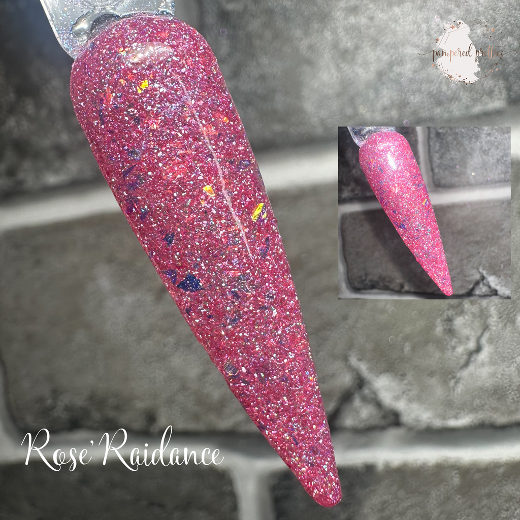 Rose Radiance - Iridescent Flakie Reflective Shimmer Dip Powder