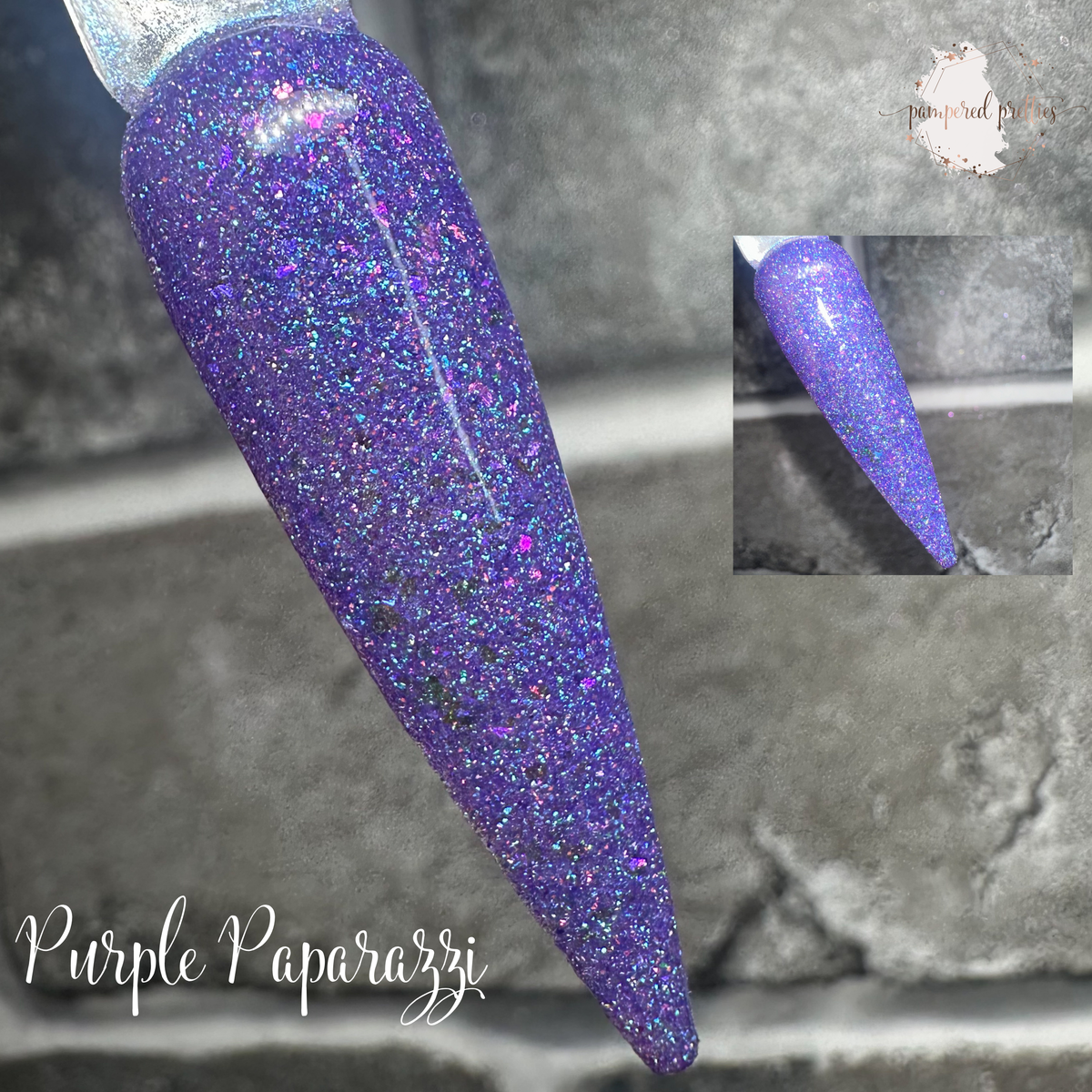 Purple Paparazzi - Iridescent Flakie Reflective Shimmer Dip Powder