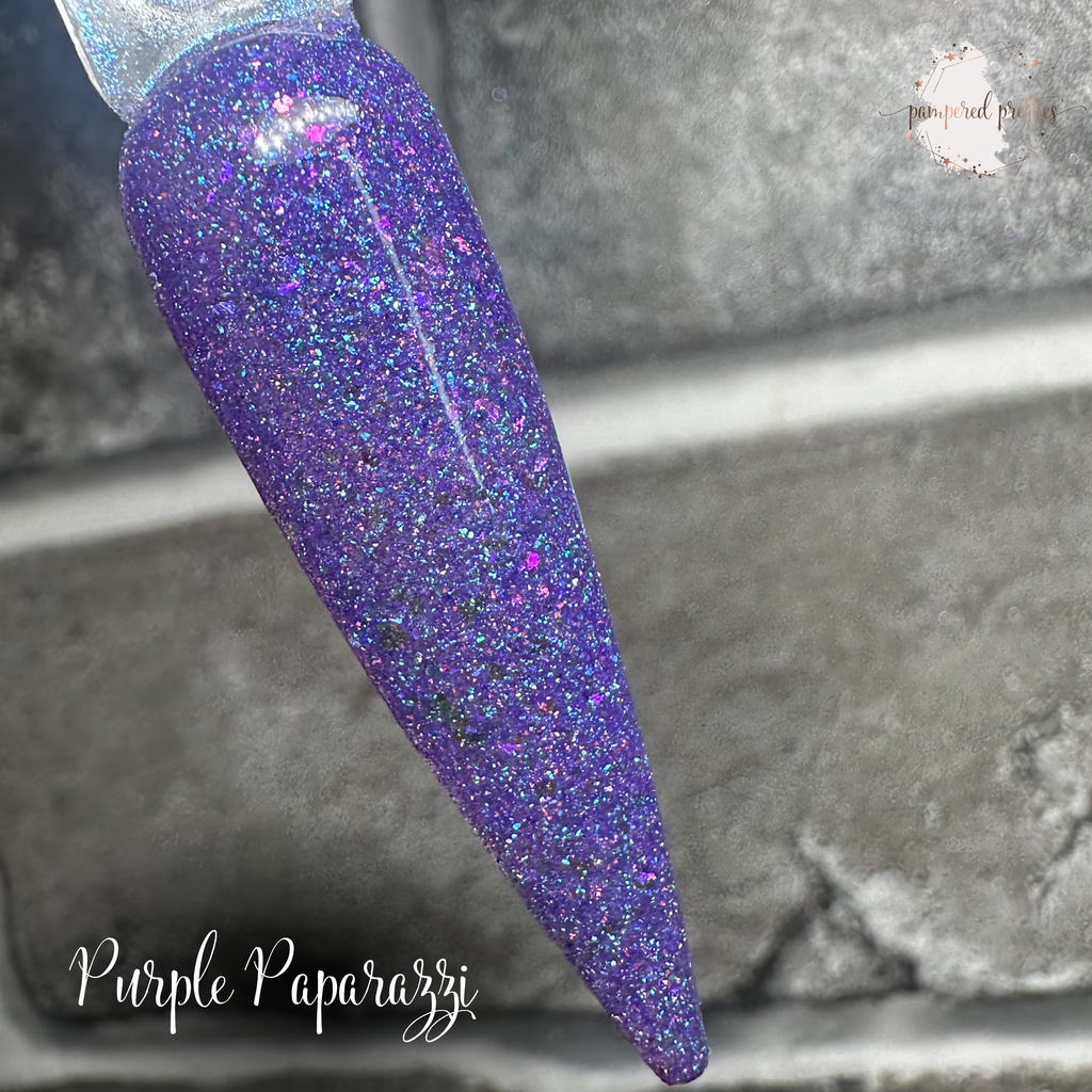 Purple Paparazzi - Iridescent Flakie Reflective Shimmer Dip Powder