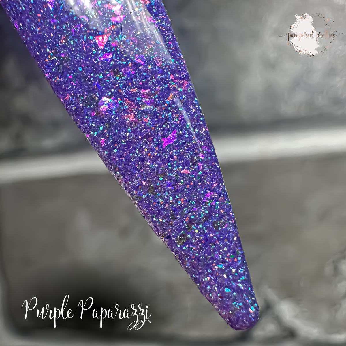 Purple Paparazzi - Iridescent Flakie Reflective Shimmer Dip Powder