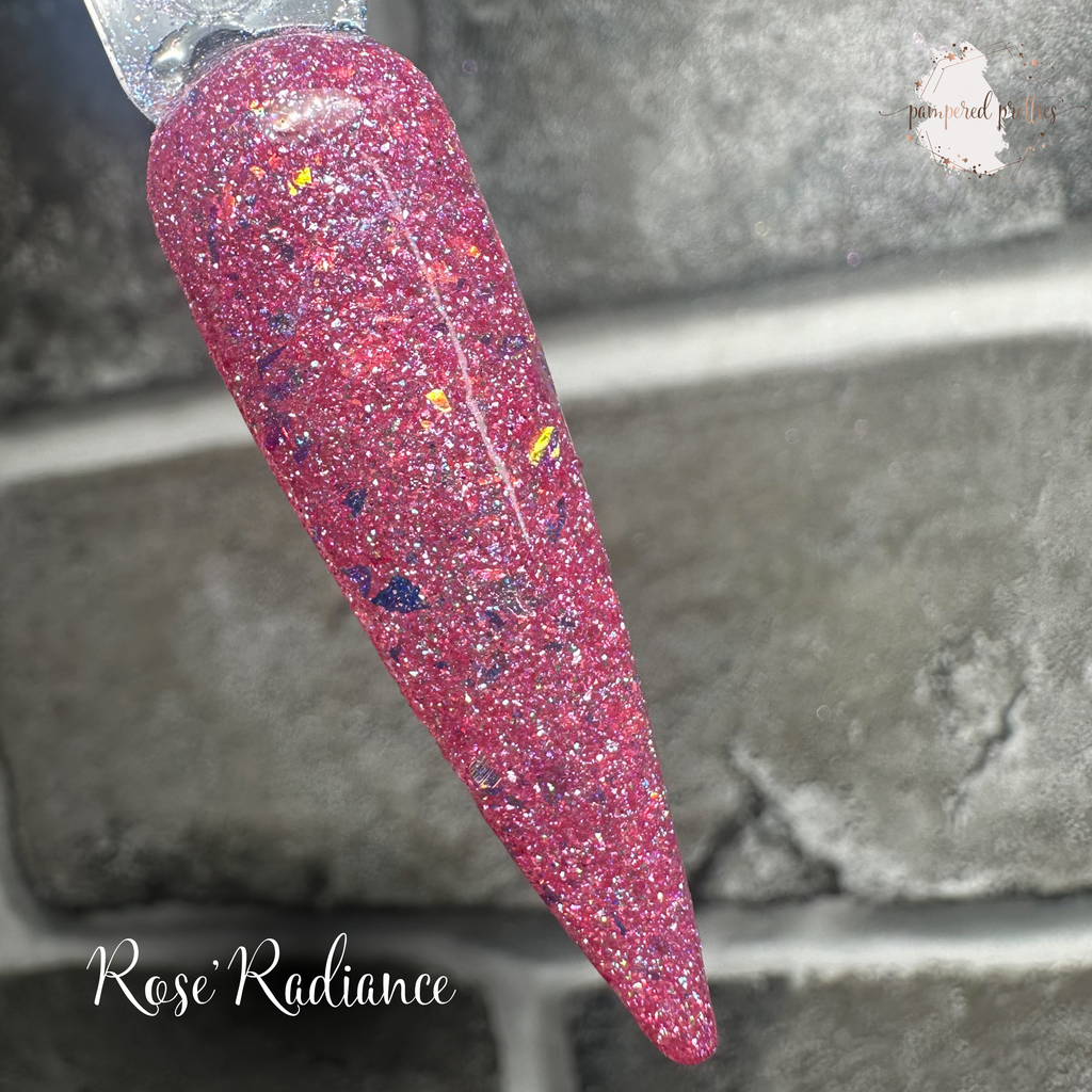 Rose Radiance - Iridescent Flakie Reflective Shimmer Dip Powder