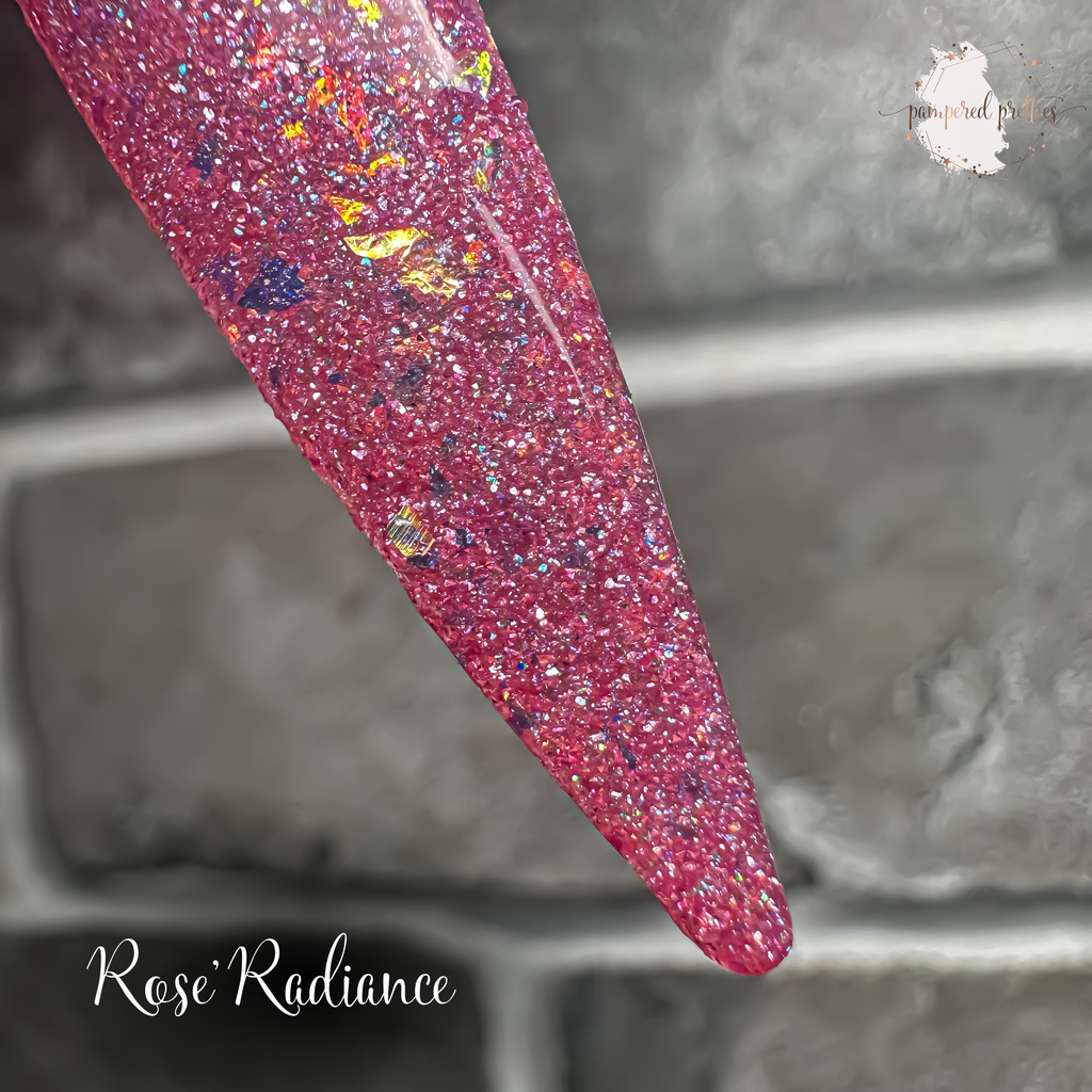 Rose Radiance - Iridescent Flakie Reflective Shimmer Dip Powder