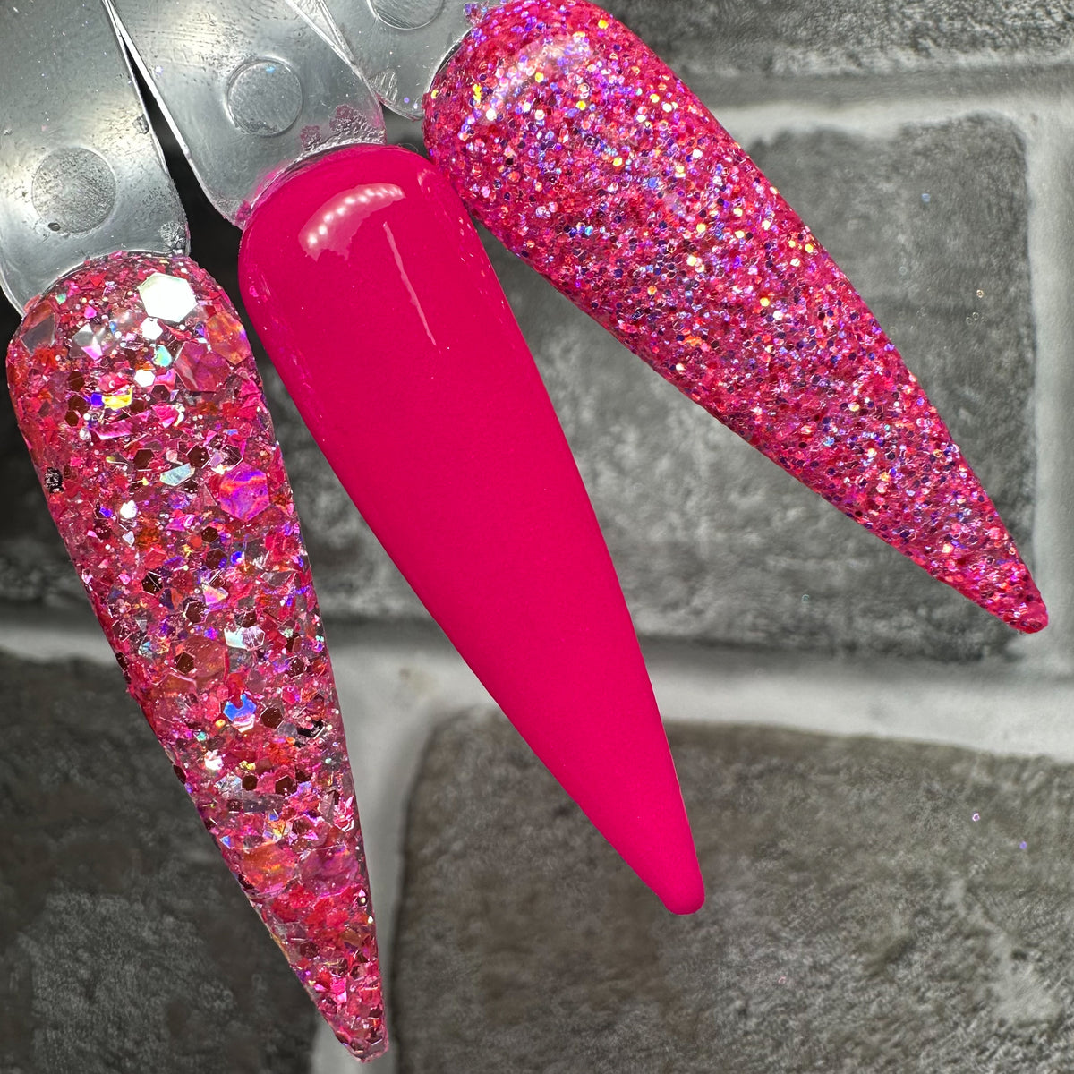 Rhinestone Cowgirl - Chunky Pink Holo Glitter Dip Powder