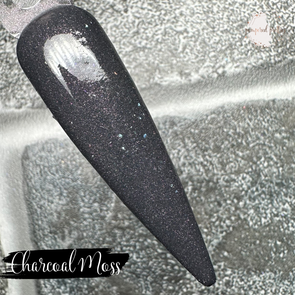 Charcoal Moss - Shimmer Flakie Dip Powder