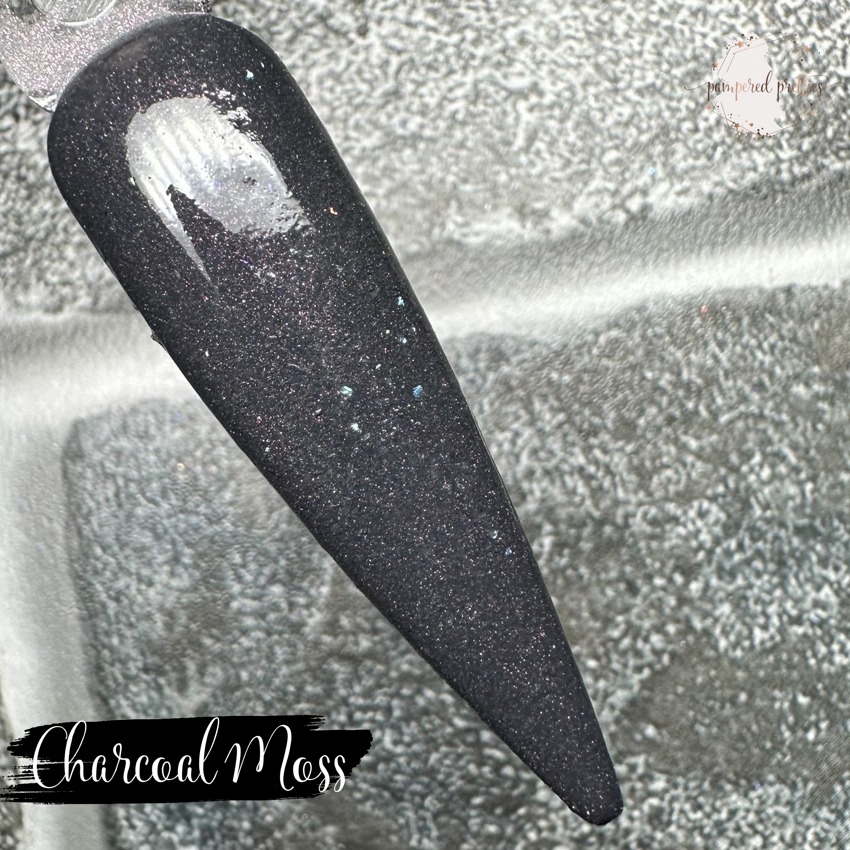 Charcoal Moss - Shimmer Flakie Dip Powder