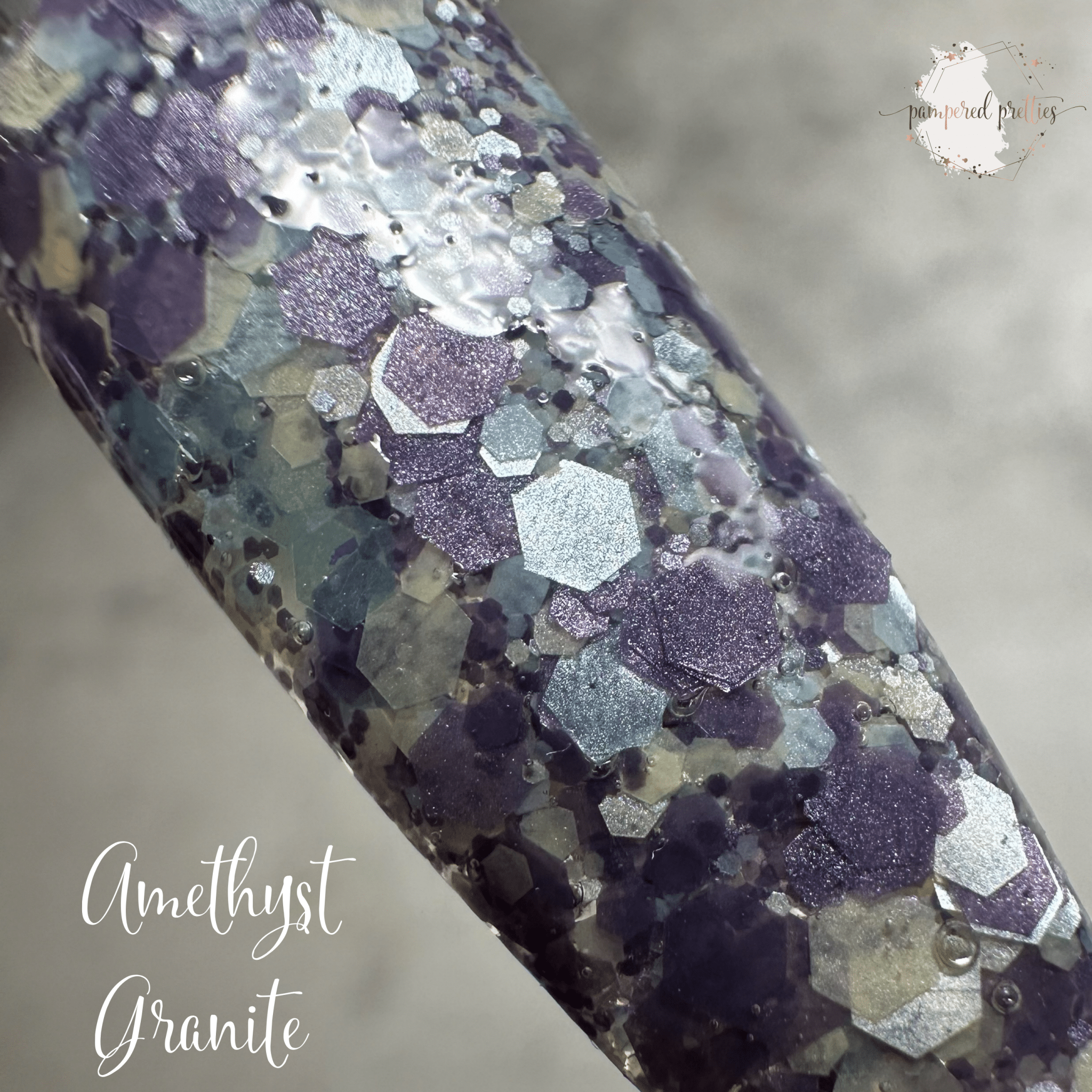 Amethyst Granite - Satin Chunky Glitter Dip Powder - Pampered Pretties