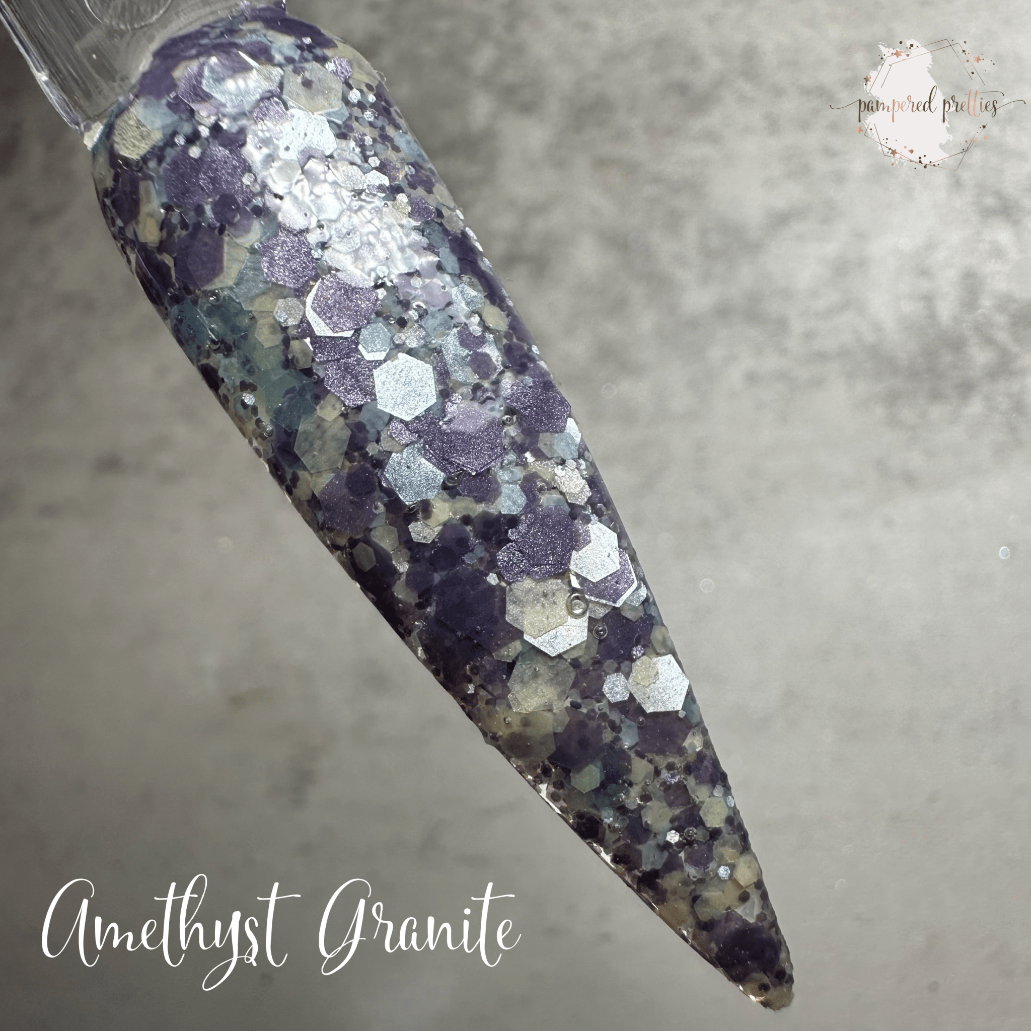Amethyst Granite - Satin Chunky Glitter Dip Powder - Pampered Pretties