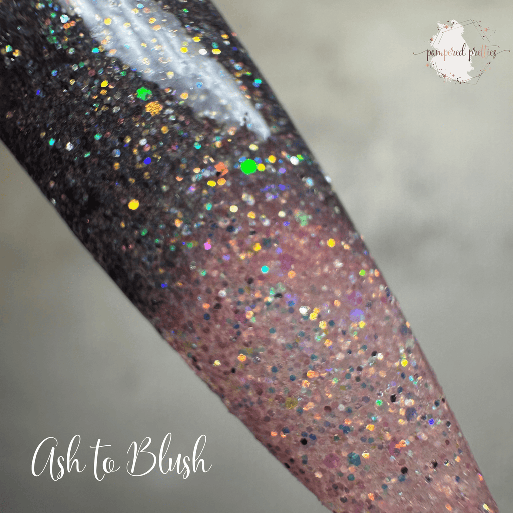 Ash to Blush - Holographic Glitter Triple Thermal Dip Powder - Pampered Pretties