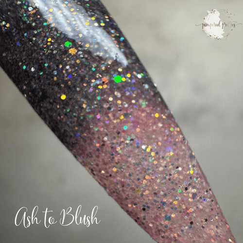Ash to Blush - Holographic Glitter Triple Thermal Dip Powder - Pampered Pretties