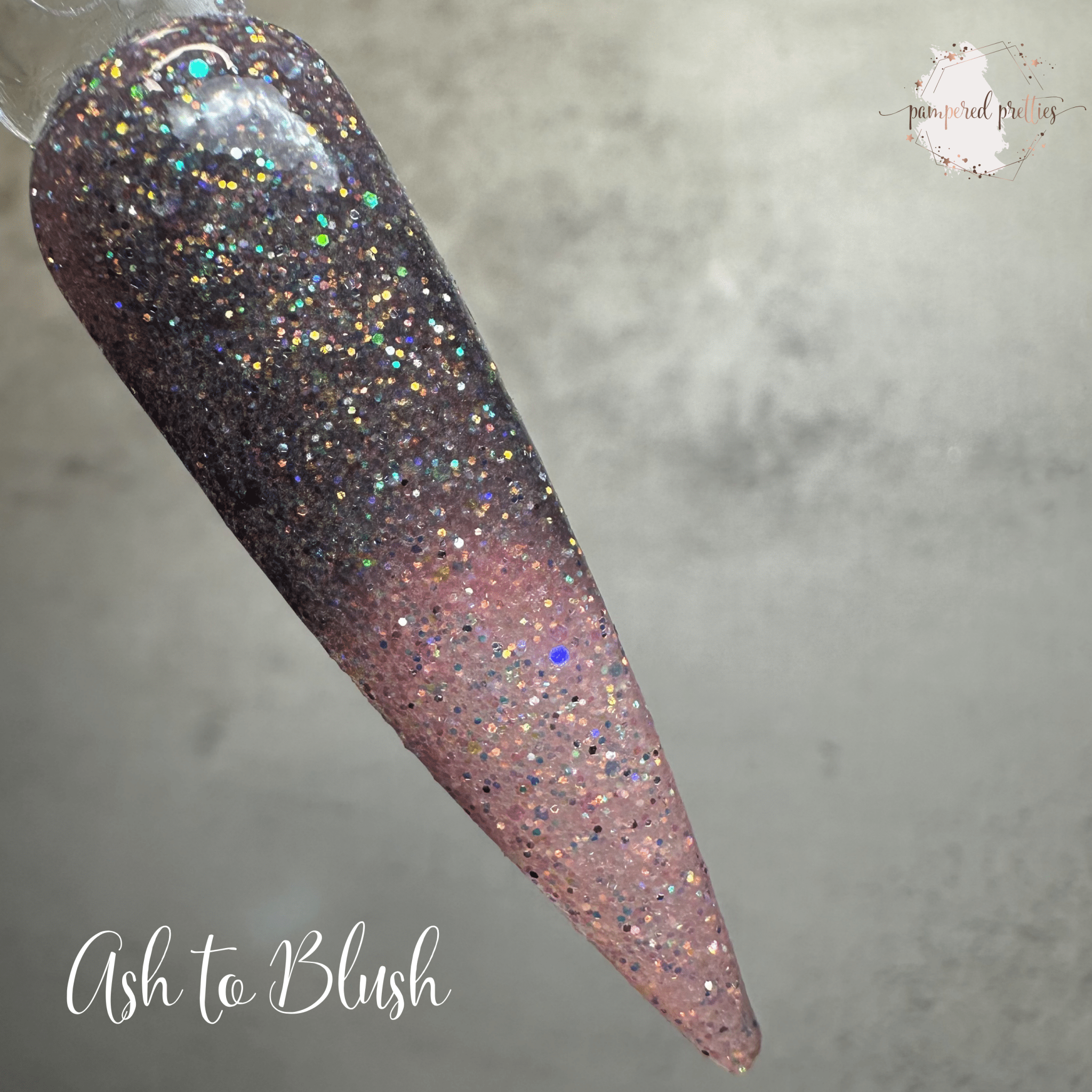 Ash to Blush - Holographic Glitter Triple Thermal Dip Powder - Pampered Pretties