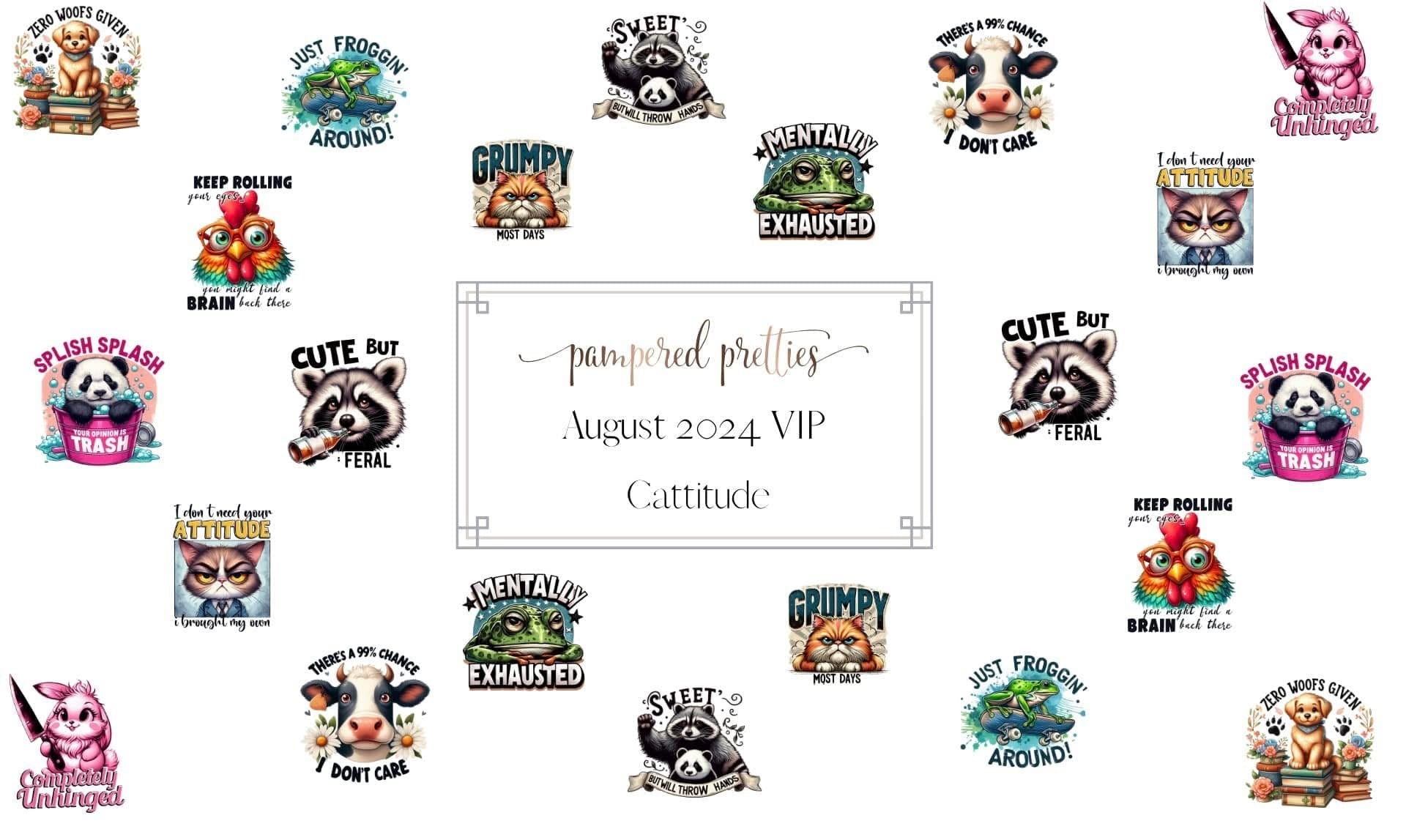 August VIP Decal Set (2024) Cattitude - Pampered Pretties