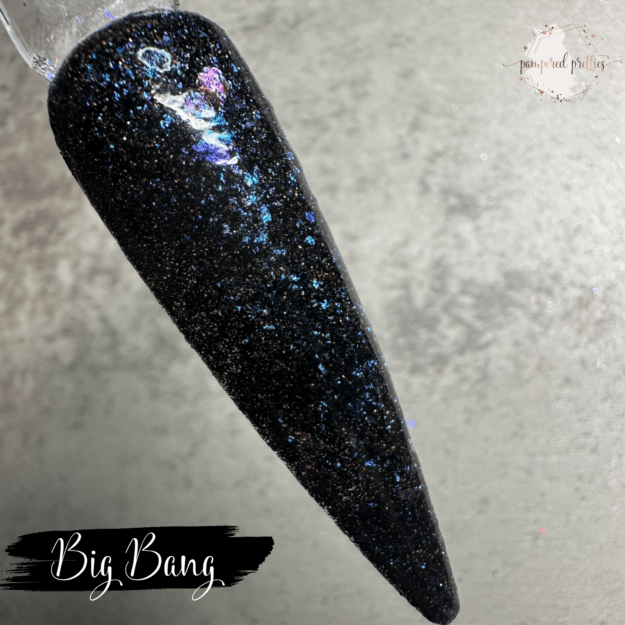 Big Bang - Black Holo Flakie Dip Powder - Pampered Pretties