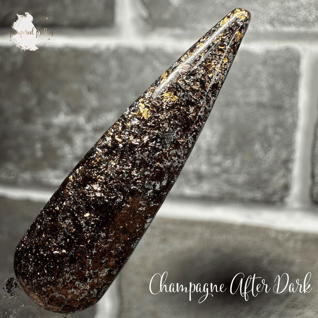 Champagne After Dark - Flakie Dip Powder - Pampered Pretties
