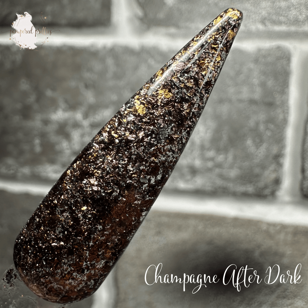 Champagne After Dark - Flakie Dip Powder - Pampered Pretties