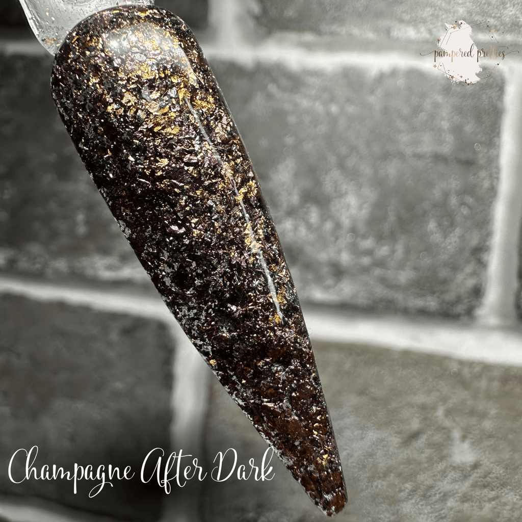 Champagne After Dark - Flakie Dip Powder - Pampered Pretties