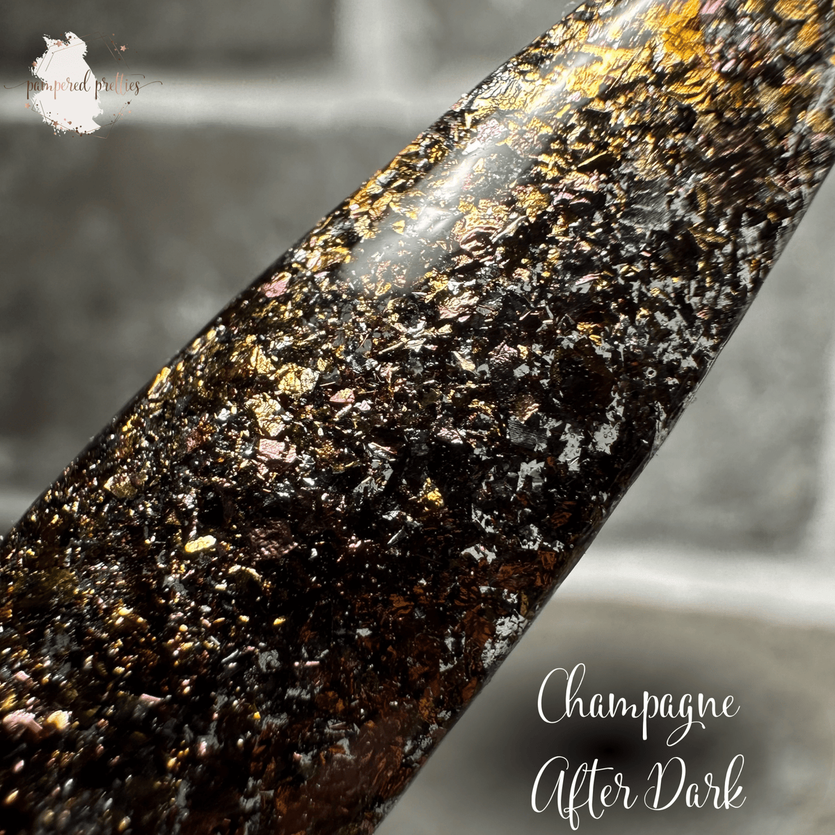 Champagne After Dark - Flakie Dip Powder - Pampered Pretties
