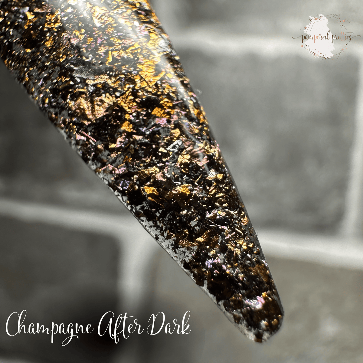Champagne After Dark - Flakie Dip Powder - Pampered Pretties
