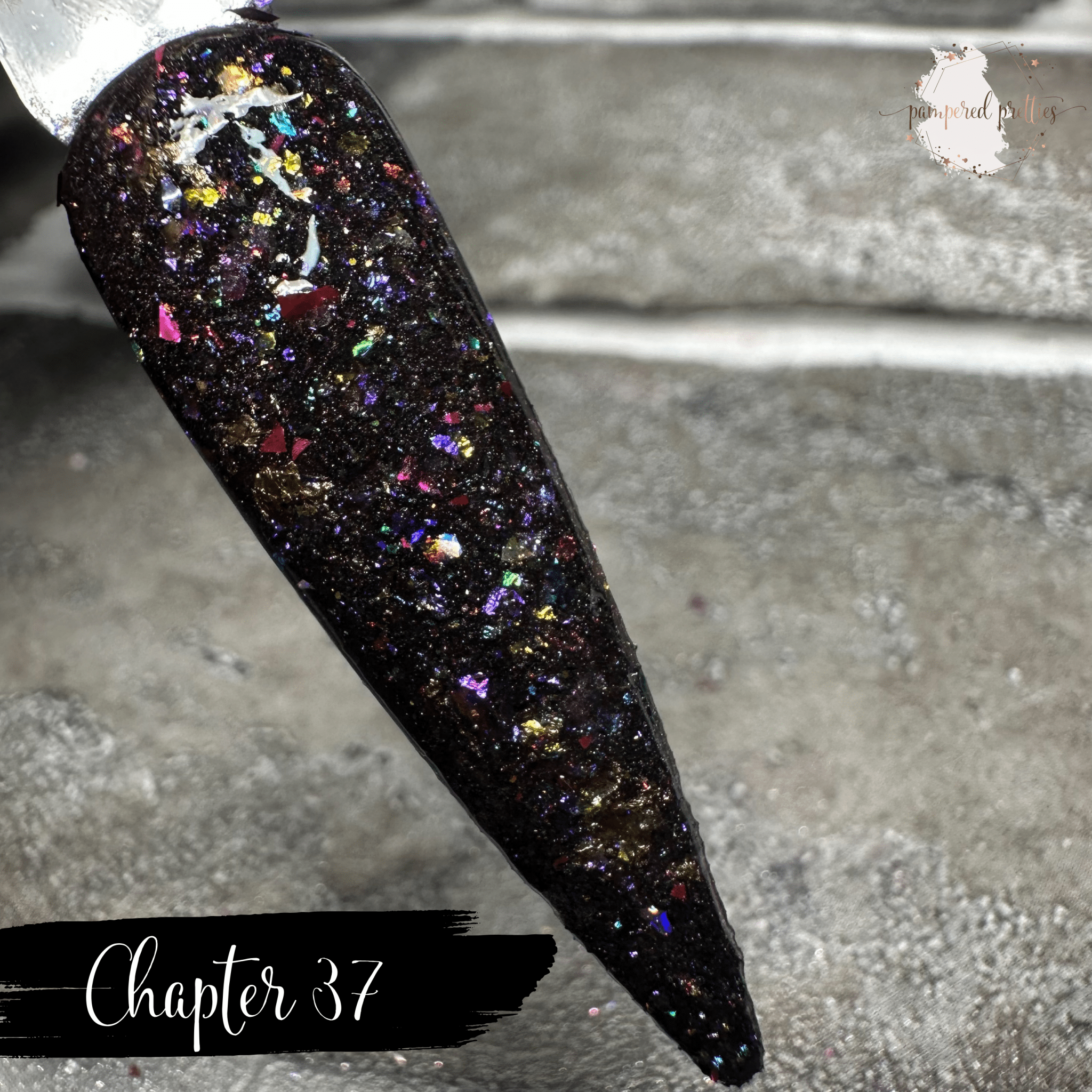 Chapter 37 - Black Flakie Dip Powder - Pampered Pretties