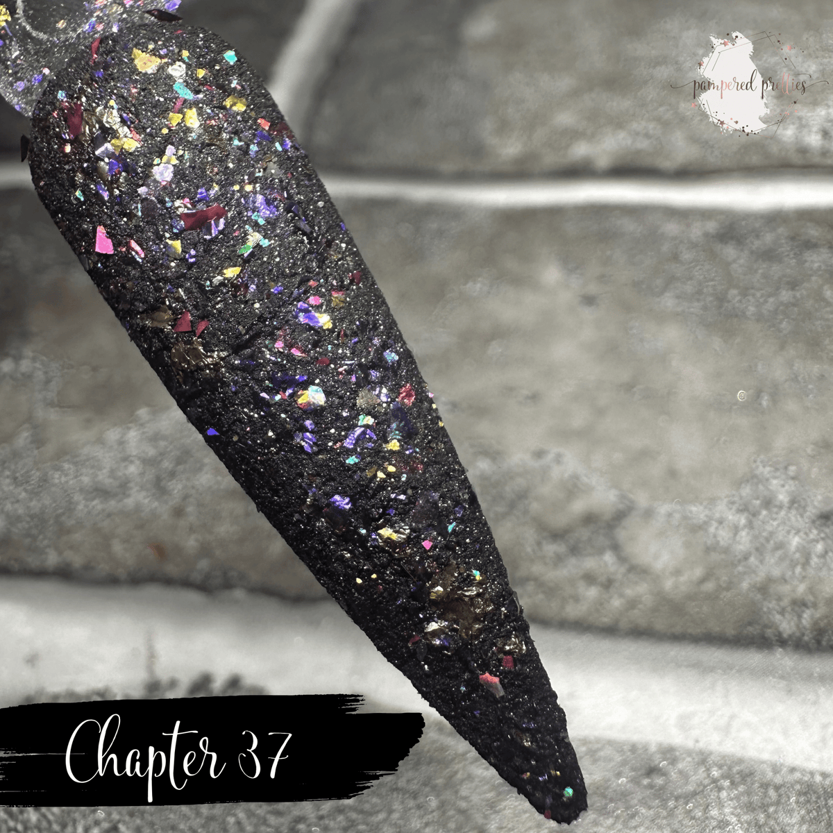Chapter 37 - Black Flakie Dip Powder - Pampered Pretties