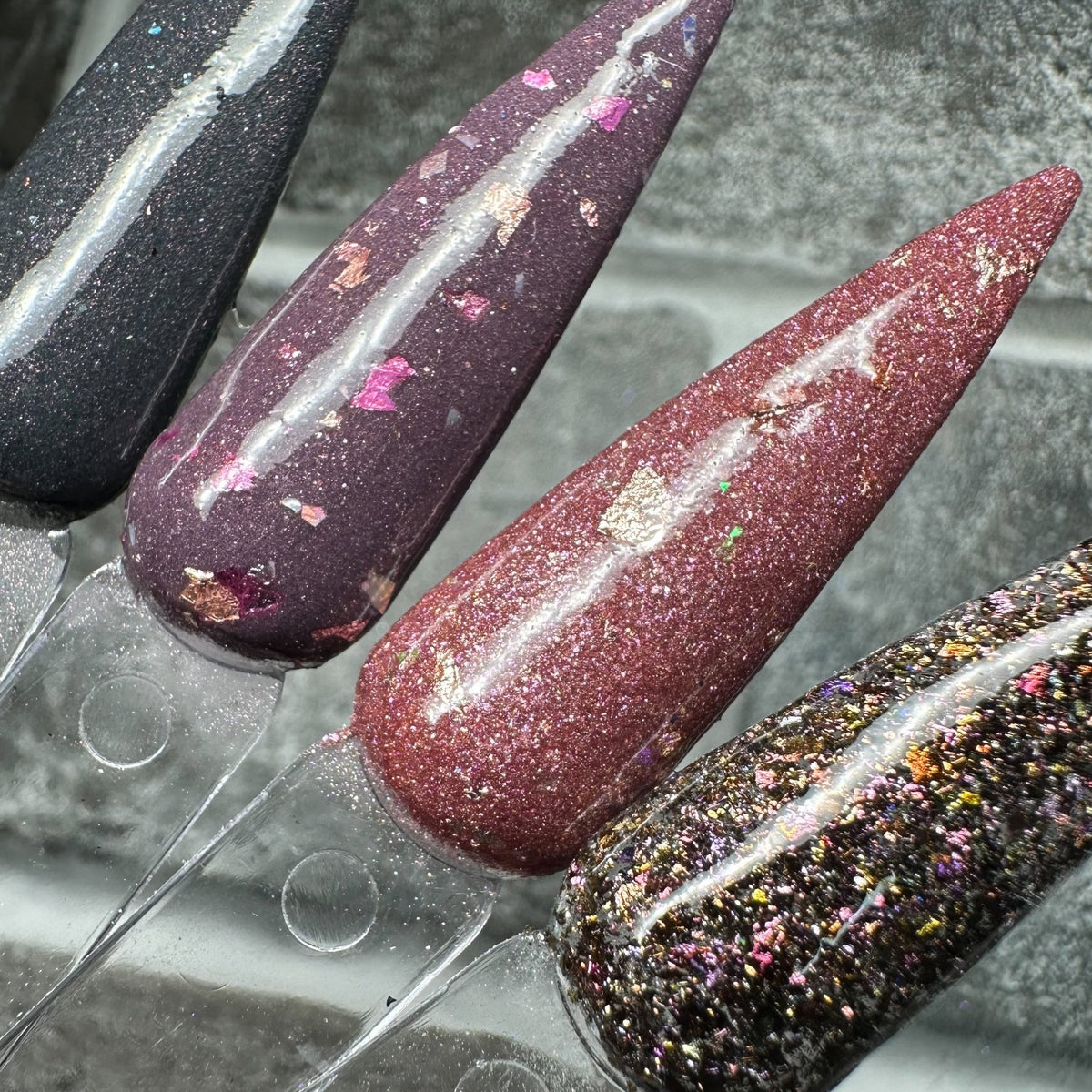 Charcoal Moss - Shimmer Flakie Dip Powder - Pampered Pretties