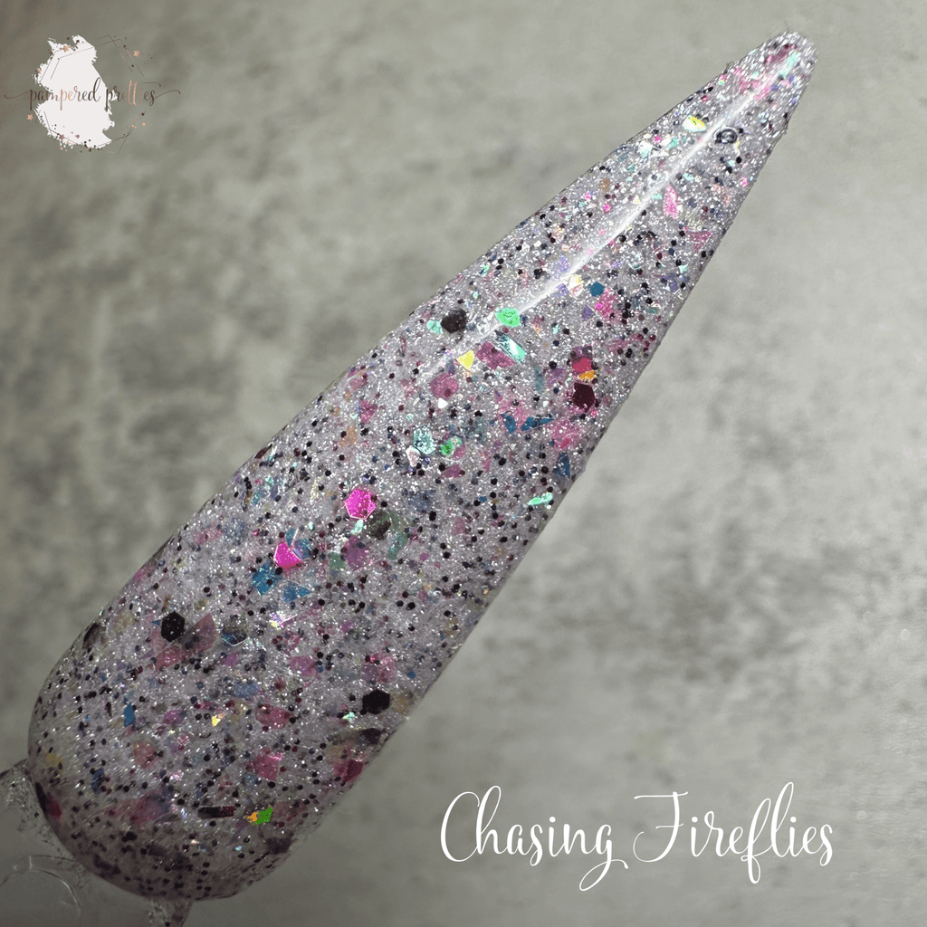 Chasing Fireflies - White Shimmer Flakie Dip Powder - Pampered Pretties