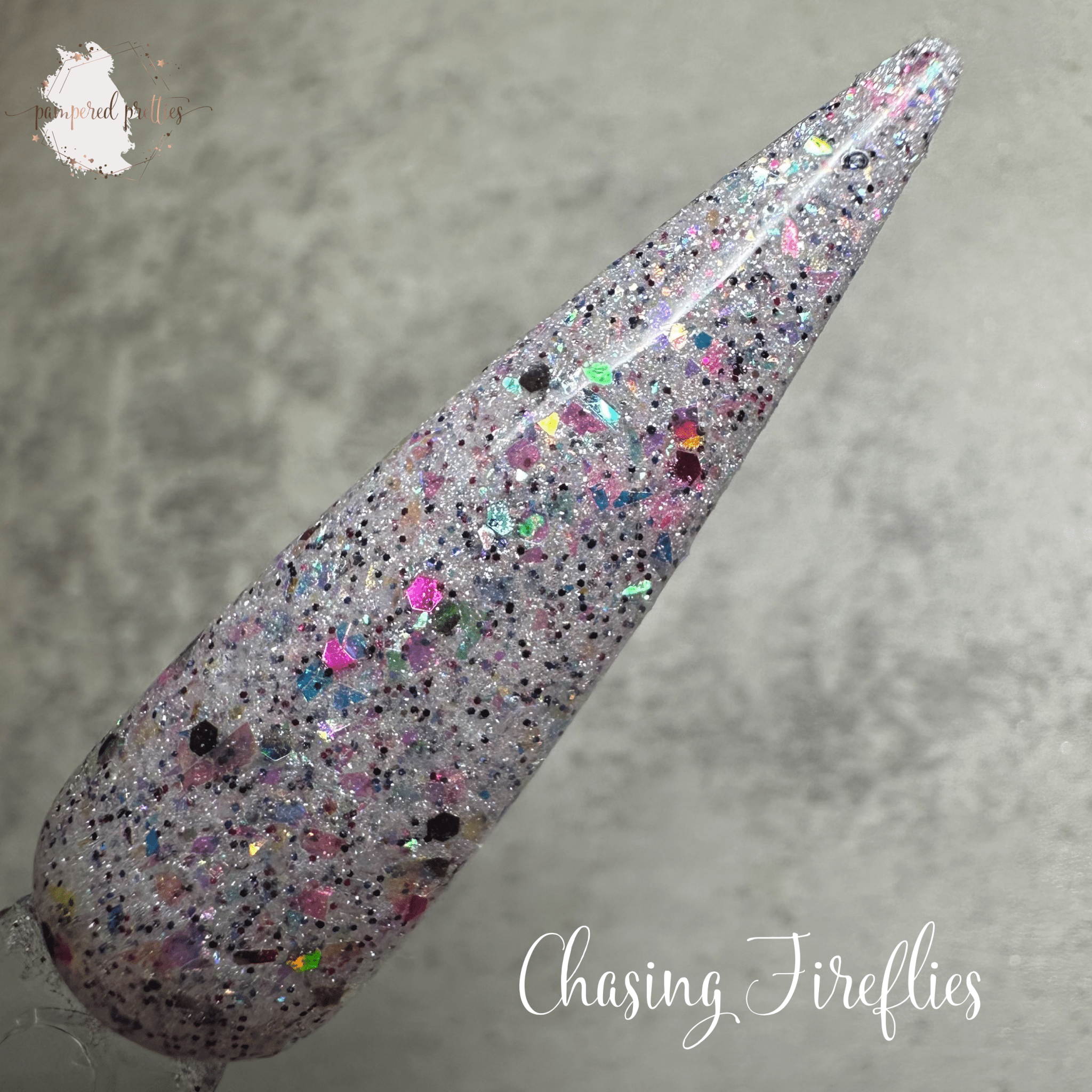 Chasing Fireflies - White Shimmer Flakie Dip Powder - Pampered Pretties