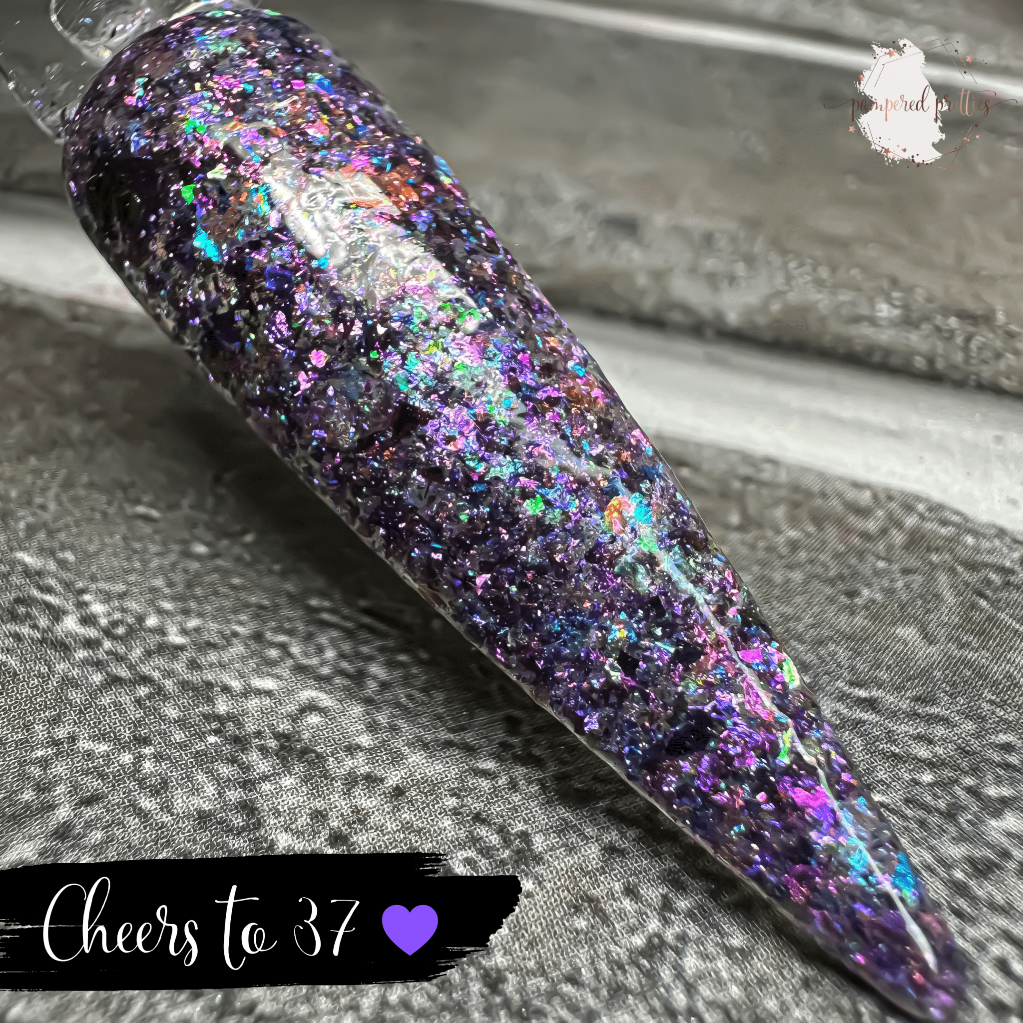 Cheers to 37 - Full Flakie Dip Powder - Pampered Pretties