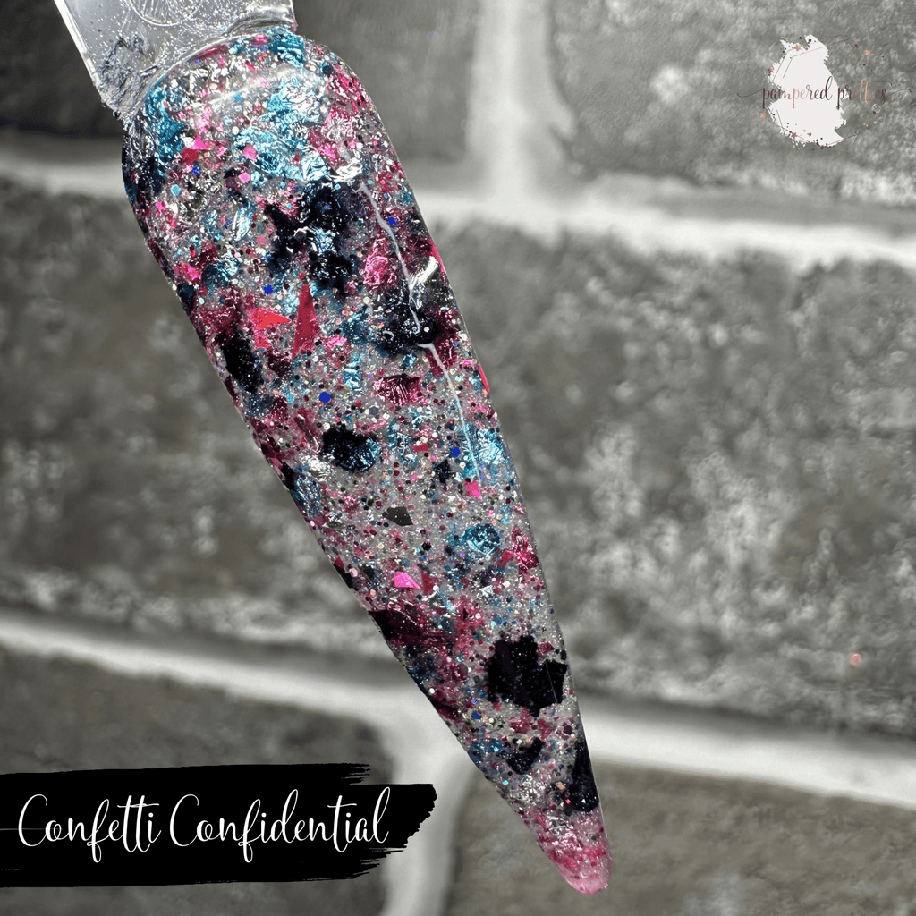 Confetti Confidential - Multicolor Flakie Dip Powder - Pampered Pretties