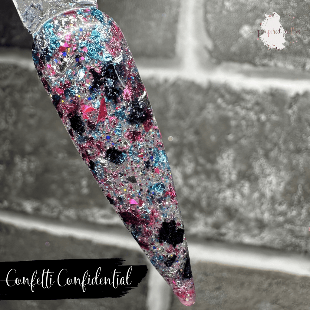 Confetti Confidential - Multicolor Flakie Dip Powder - Pampered Pretties