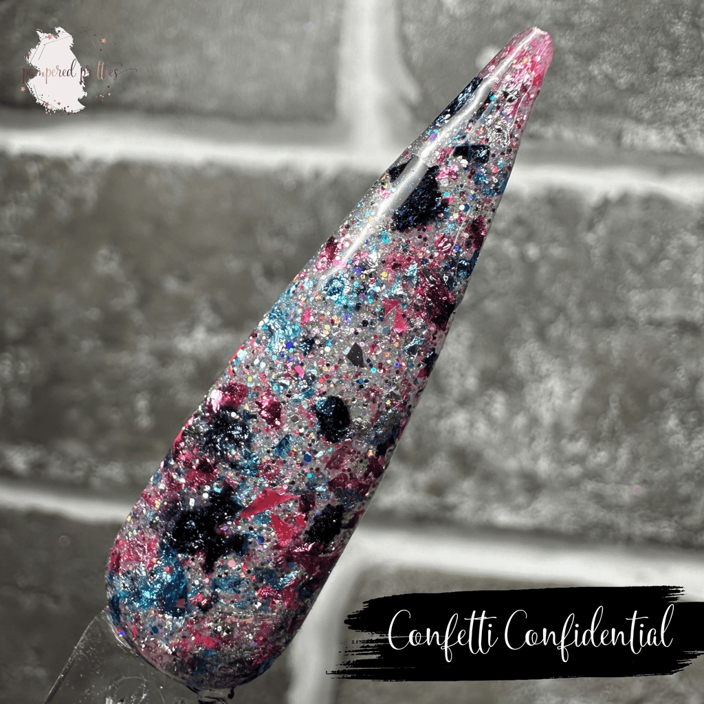 Confetti Confidential - Multicolor Flakie Dip Powder - Pampered Pretties