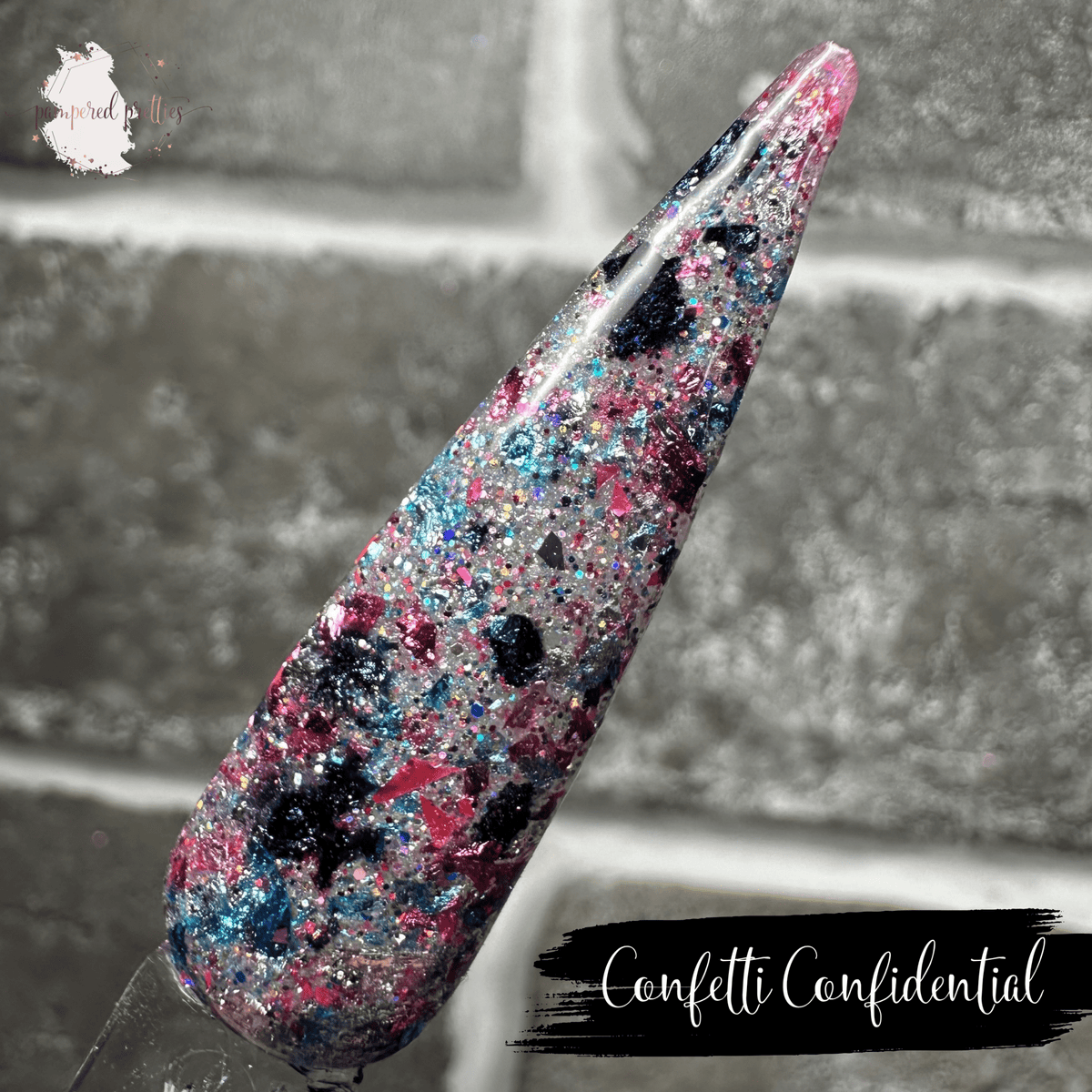 Confetti Confidential - Multicolor Flakie Dip Powder - Pampered Pretties