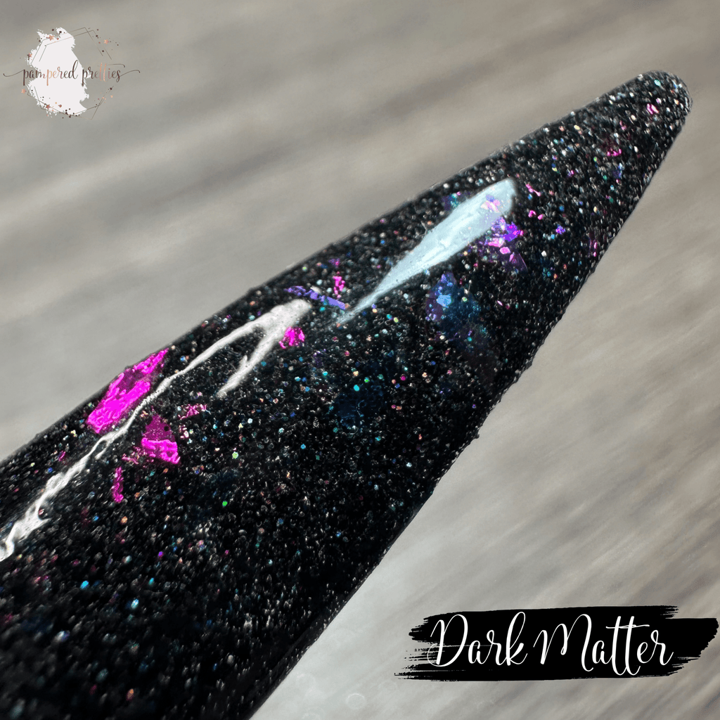 Dark Matter - Black Holo Flakie Dip Powder - Pampered Pretties