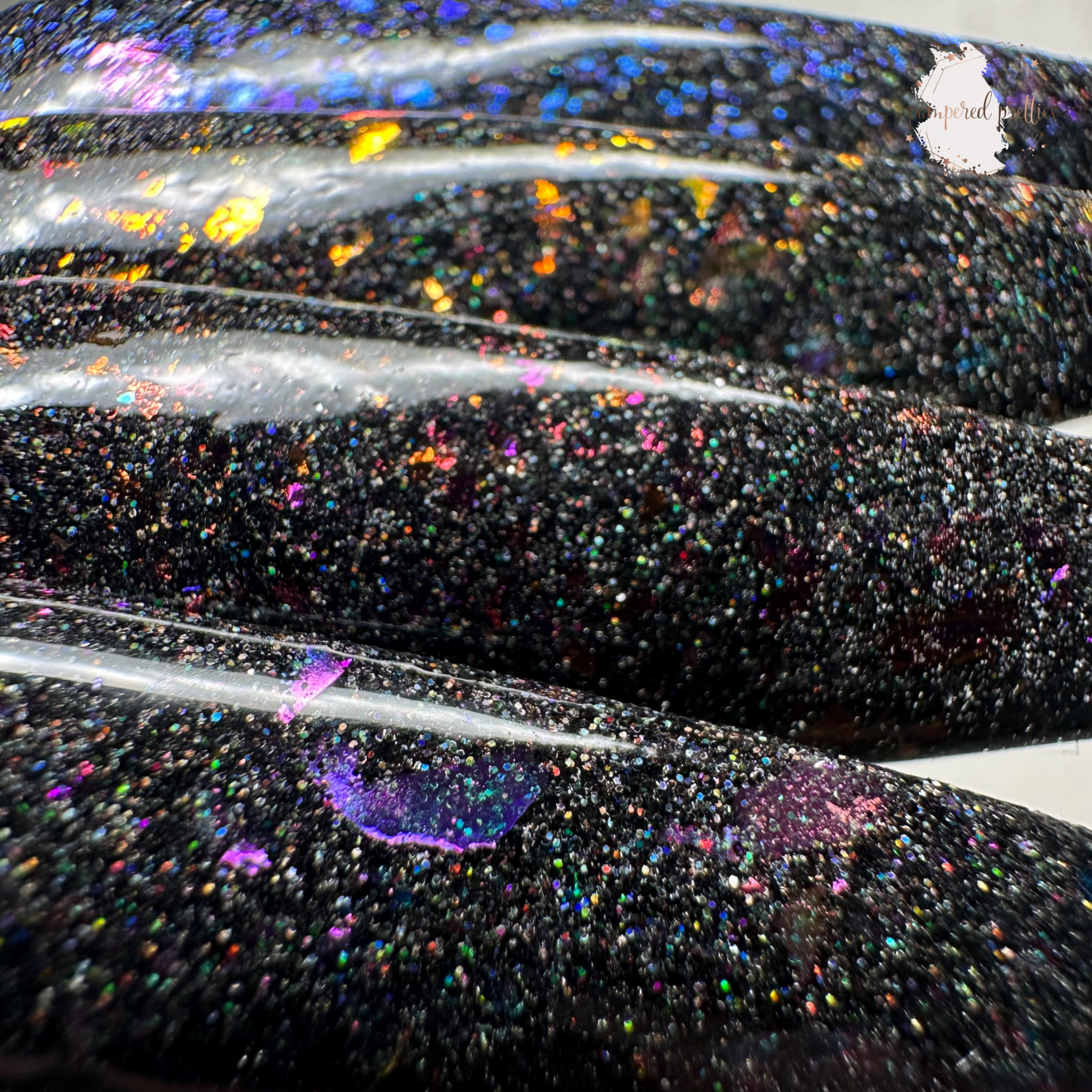 Dark Matter - Black Holo Flakie Dip Powder - Pampered Pretties