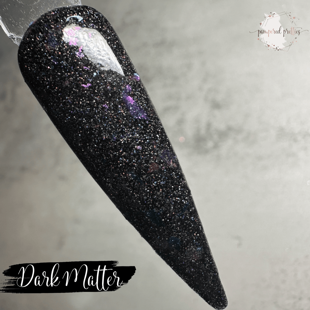 Dark Matter - Black Holo Flakie Dip Powder - Pampered Pretties