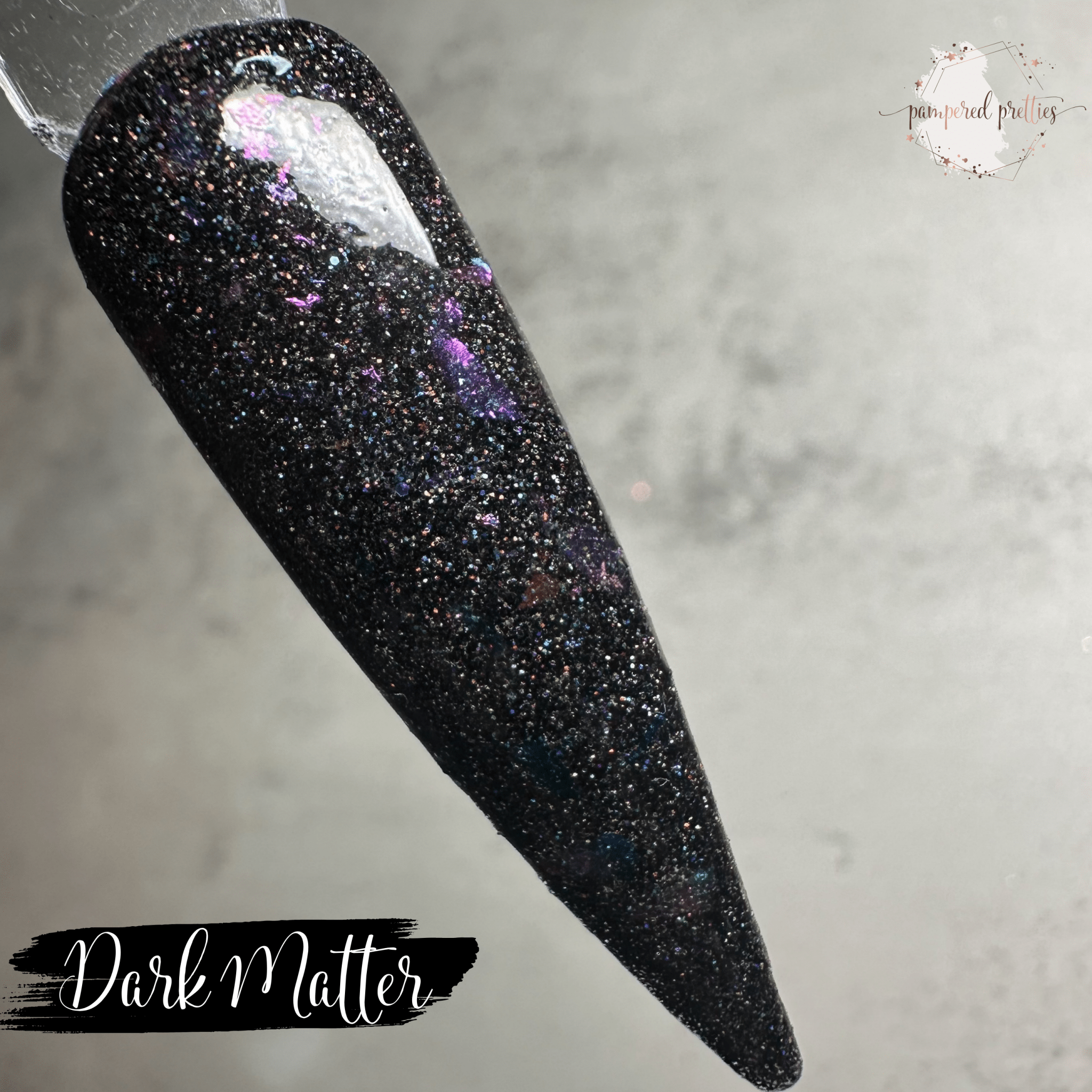 Dark Matter - Black Holo Flakie Dip Powder - Pampered Pretties