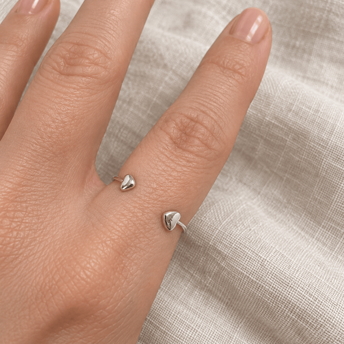 Double Heart Dainty Ring - Pampered Pretties