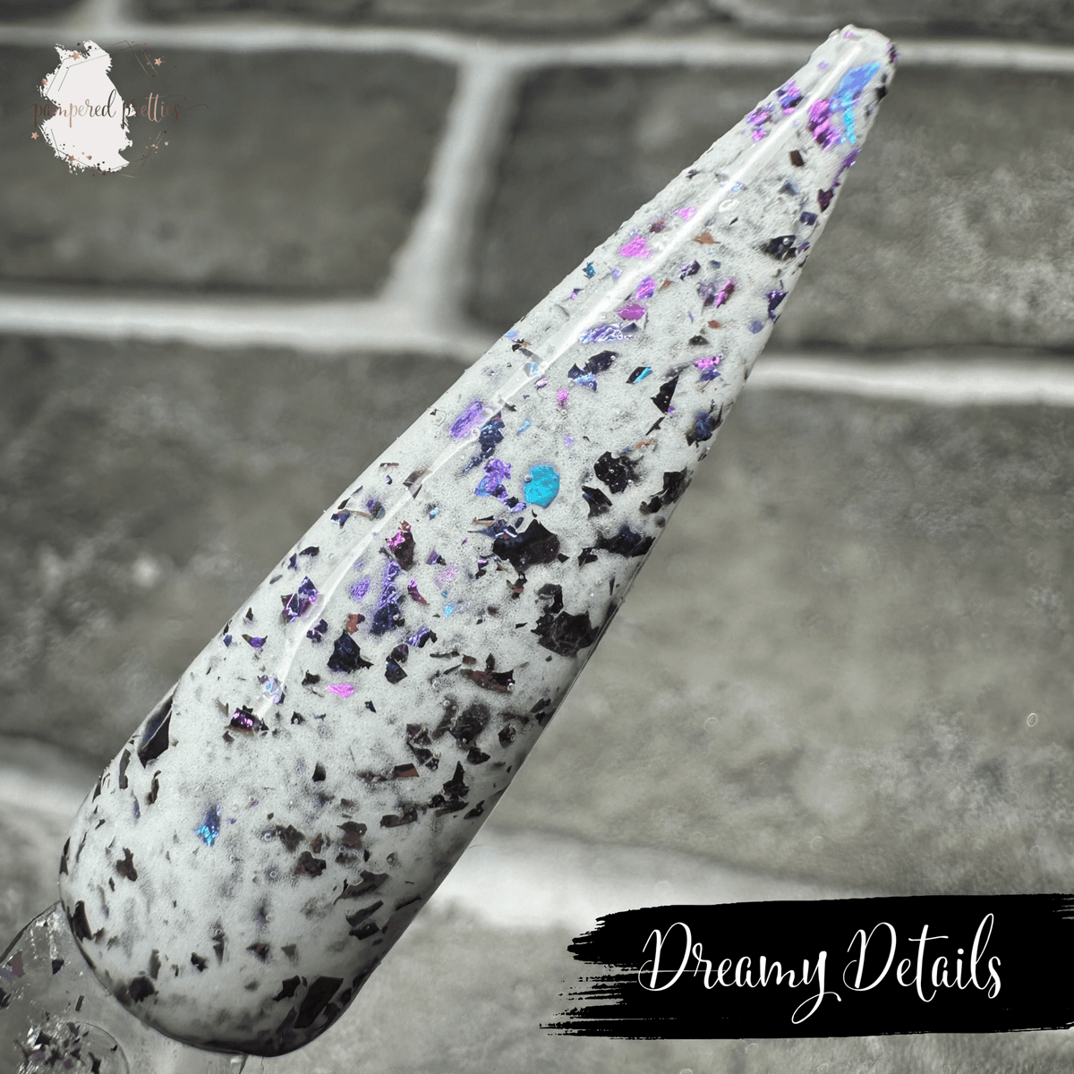 Dreamy Details - White Flakie Dip Powder - Pampered Pretties
