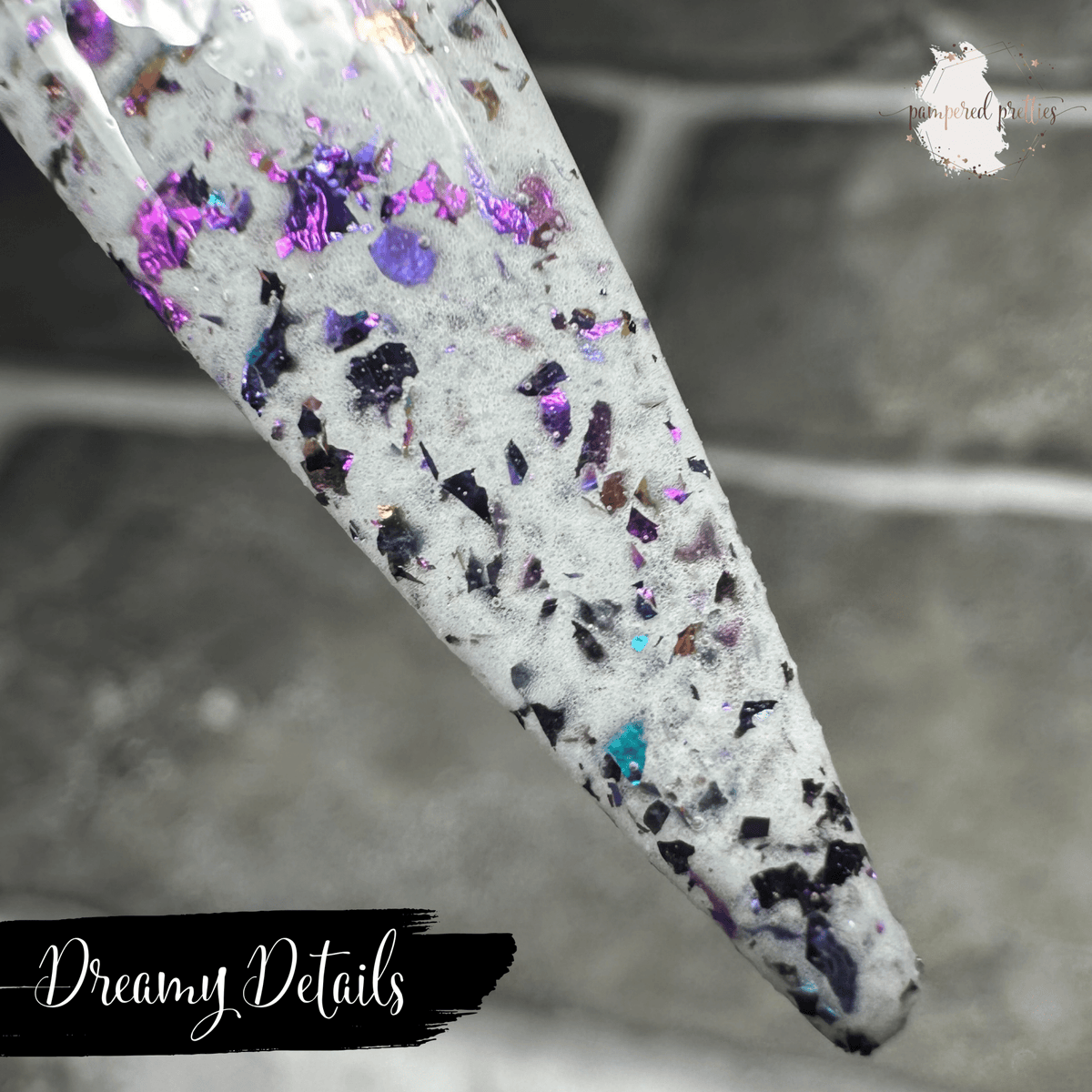 Dreamy Details - White Flakie Dip Powder - Pampered Pretties