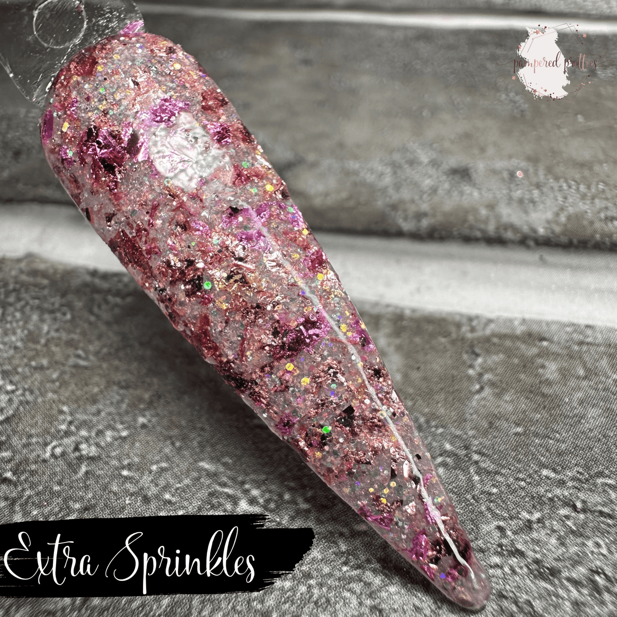 Extra Sprinkles - Glitter Foil Dip Powder - Pampered Pretties