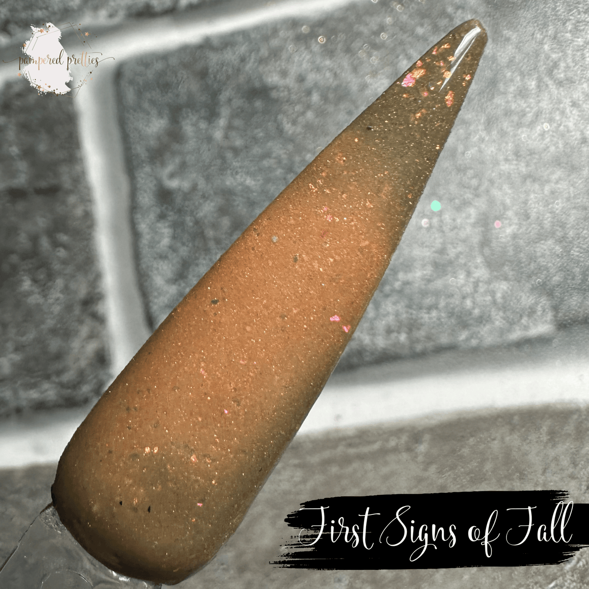 First Signs of Fall - Thermal Shimmer Flakie Dip Powder - Pampered Pretties
