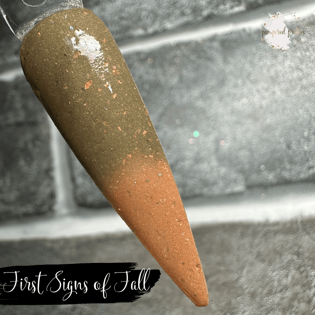First Signs of Fall - Thermal Shimmer Flakie Dip Powder - Pampered Pretties