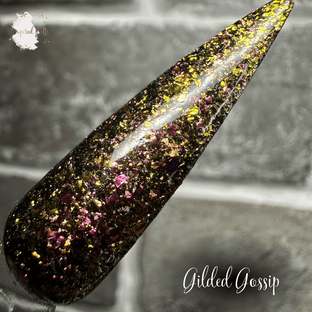 Gilded Gossip - Flakie Dip Powder - Pampered Pretties