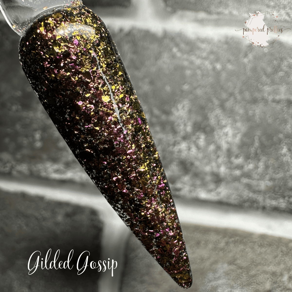 Gilded Gossip - Flakie Dip Powder - Pampered Pretties